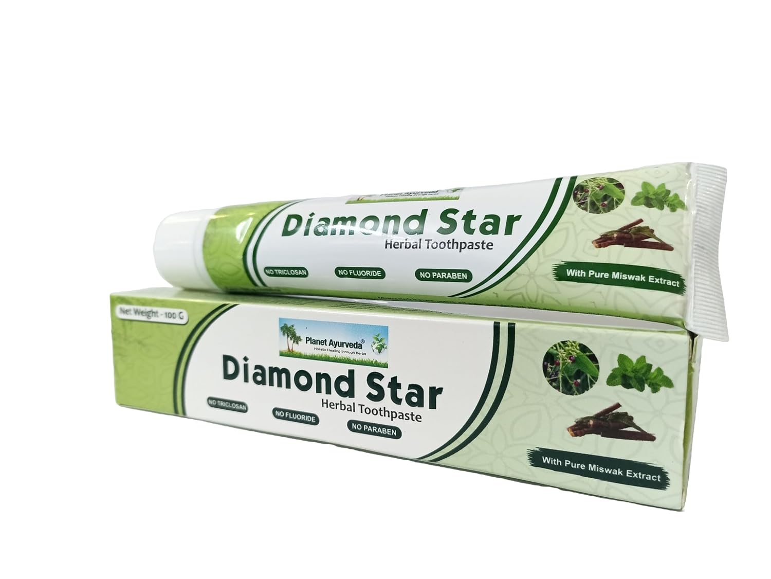 Planet Ayurveda Toothpaste | Diamond Star Herbal Toothpaste | For Toothache, Sensitivity, Cavities, Plaque & Bad breath | Fluoride-free, Naturally Refreshing & White Teeth | PACK OF 3 Planet Ayurveda Toothpaste | Diamond Star Herbal Toothpaste | For Toothache, Sensitivity, Cavities, Plaque & Bad breath | Fluoride-free, Naturally Refreshing & White Teeth | PACK OF 3
