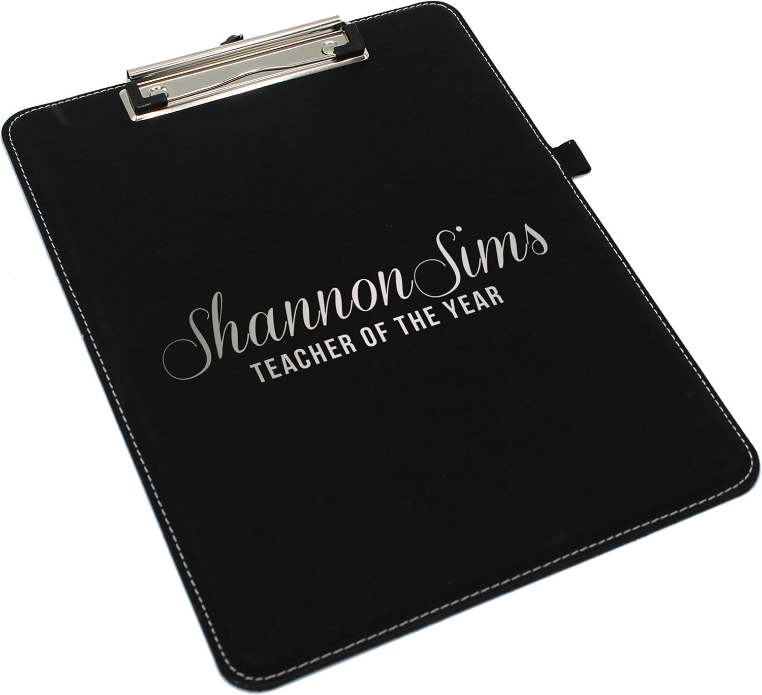 My Personal Memories Monogrammed and Personalized Clip-Board, Document Holder - Customized Office Gift for Coaches, Professionals, Graduates, Students, Lawyers (Black with Silver)