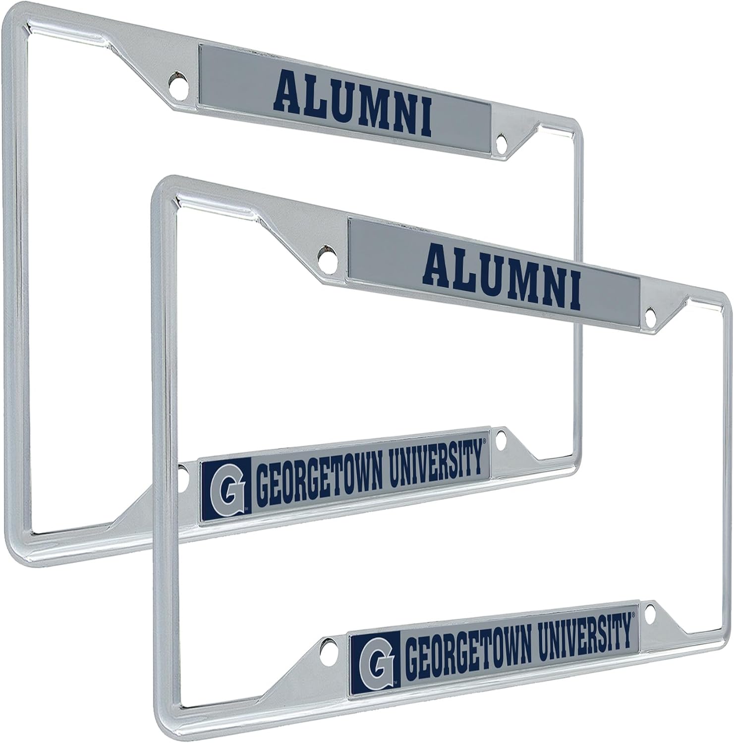 Desert Cactus Georgetown University License Plate Frame Car Tag Holder for Front or Back of Car Officially Licensed Metal (Alumni Gray Background 2-Pack)