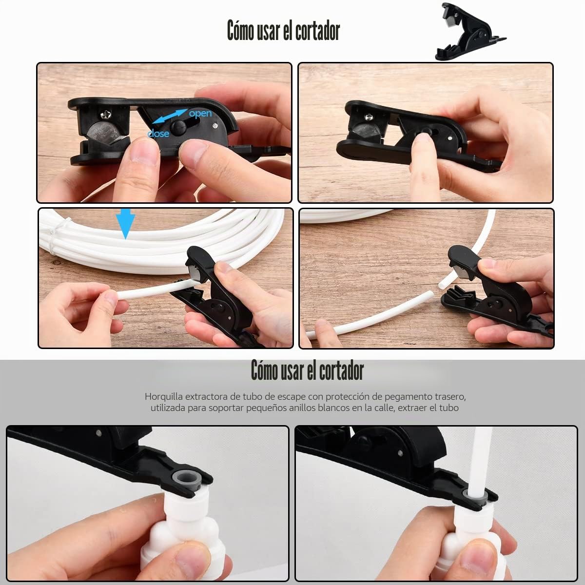 Kit de Tubos de Suministro de Agua de 10M,Tubo Osmosis 1/4" 30 Piezas Manguera de Suministro de Agua 6.35mm Conector Osmosis,Osmosis Inversa Sistema de Filtro para Refrigerador,Máquina Helado