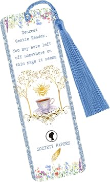 Dearest Gentle Reader Bookmark with Tassel - Booktok Accessories - Polin Season Cardstock Book Mark - Spill the Tea - Society Papers - Romancing Mister Book Marker - Romance Bookish Gifts for Women