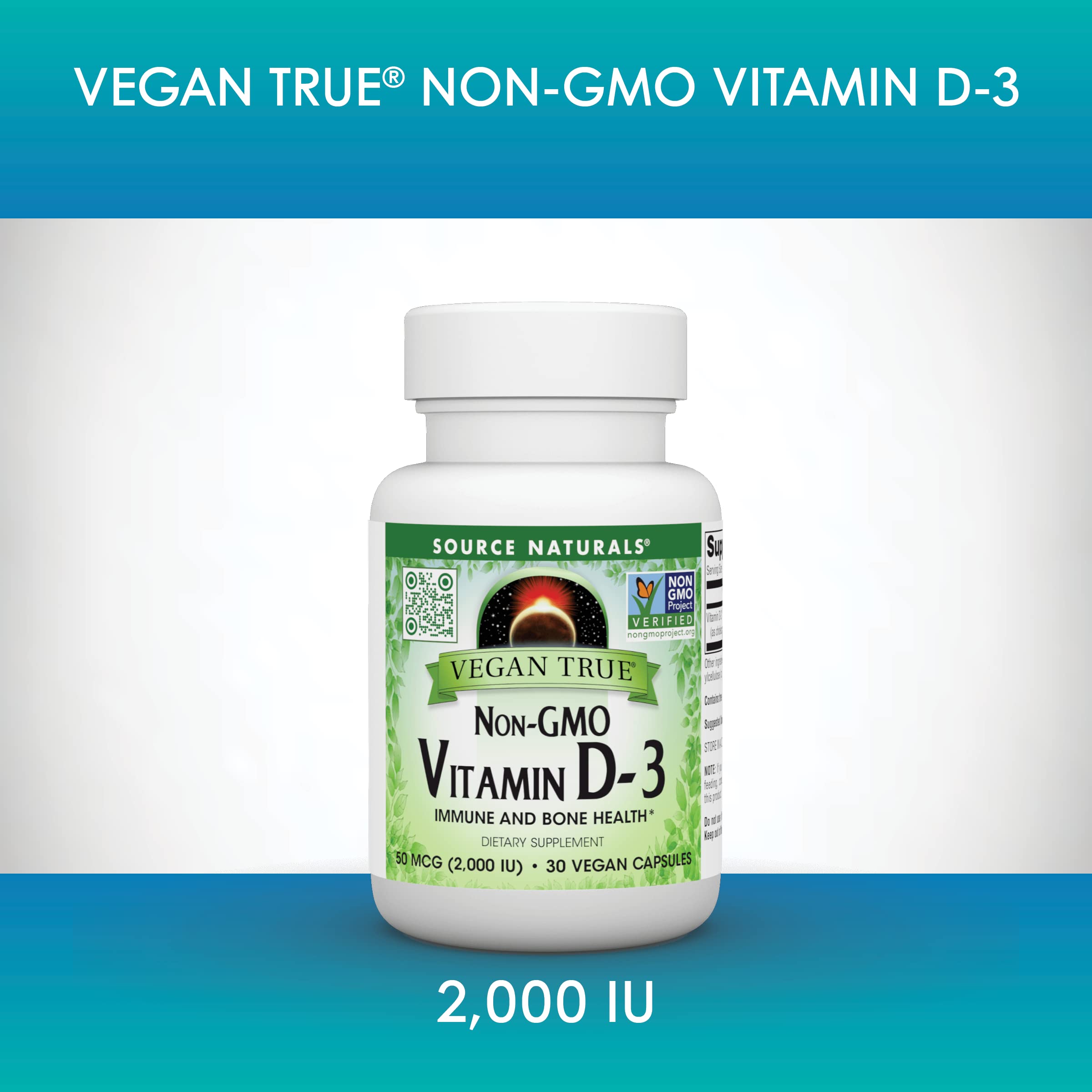 Source Naturals Vegan True, Vitamin D-3, 2,000 IU - 30 Vegan Capsules — Amazon image 4