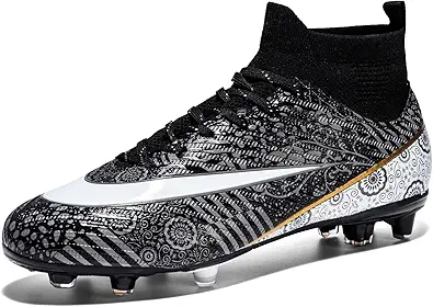Men's Soccer Shoes Firm Ground Soccer Cleats Adults Athletic Outdoor/Indoor Professional Futsal Football Training Sneakers