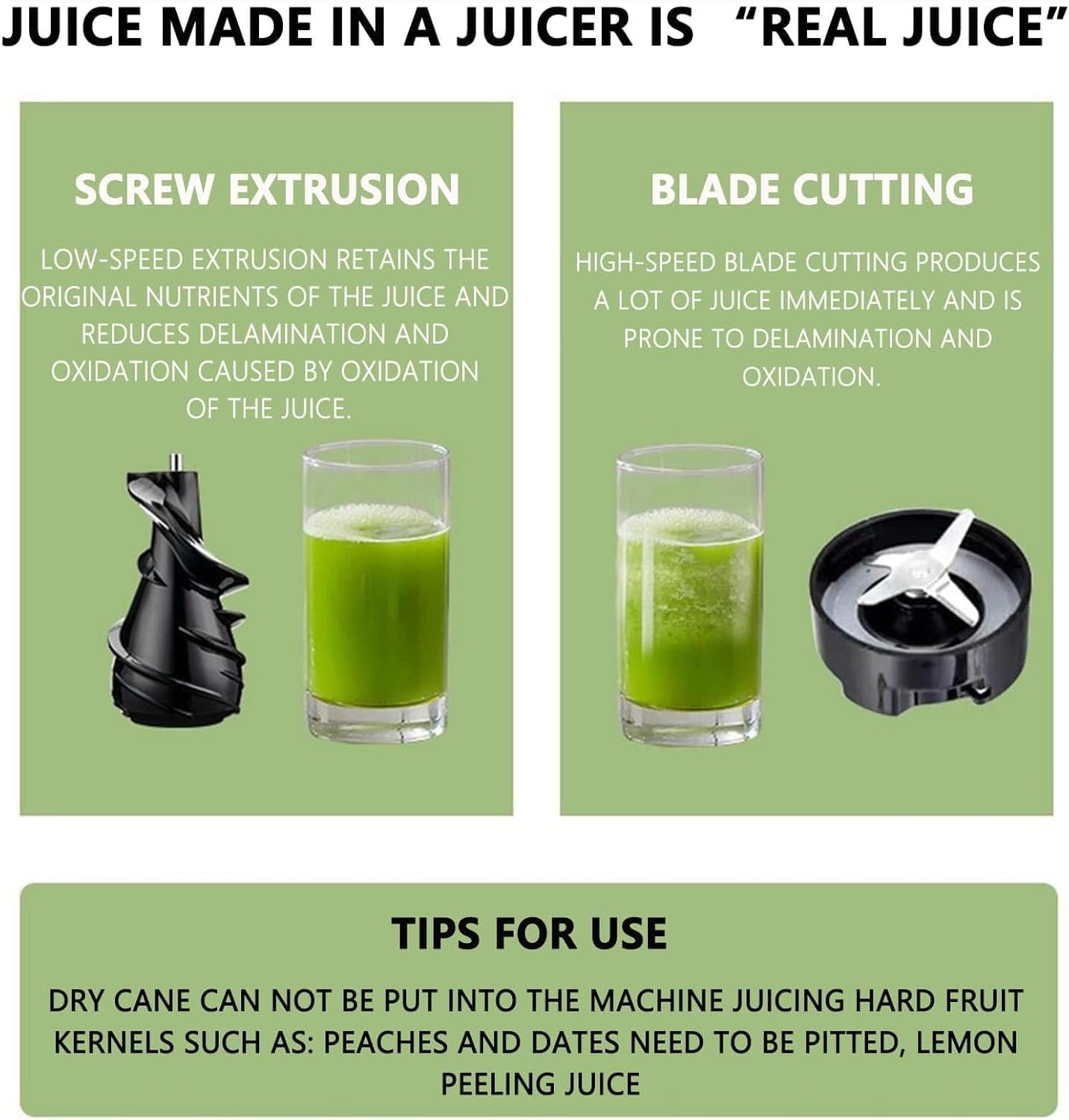 Stainless Steel Slow Masticating Juicer, Easy to Clean, 3.15 Large Feed Chute for Smoothies & Juices, Ideal for Kitchens & Beverage Shops (Silvery)