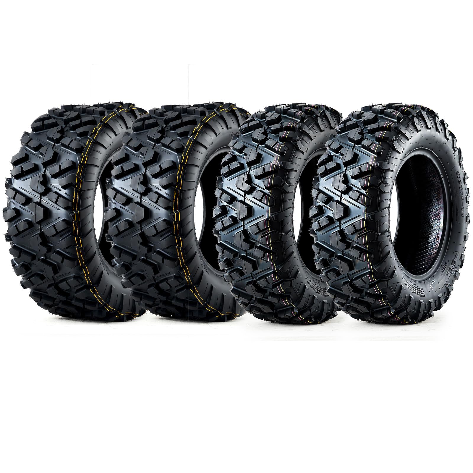 GarveeTech ATV/UTV Tires, Set of 4-27x9-14 Front &amp; 27x11-14 Rear All-Terrain Tires, 6-Ply Tubeless, for Off-Road, Mud, Dirt and Trails