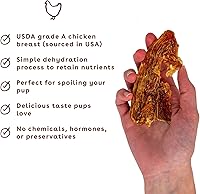 Vista 4 de Pupford Golosinas crujientes de carne seca para perros y cachorros, fabricadas en Estados Unidos, un solo ingrediente, sin rellenos (pollo, 4 onzas)