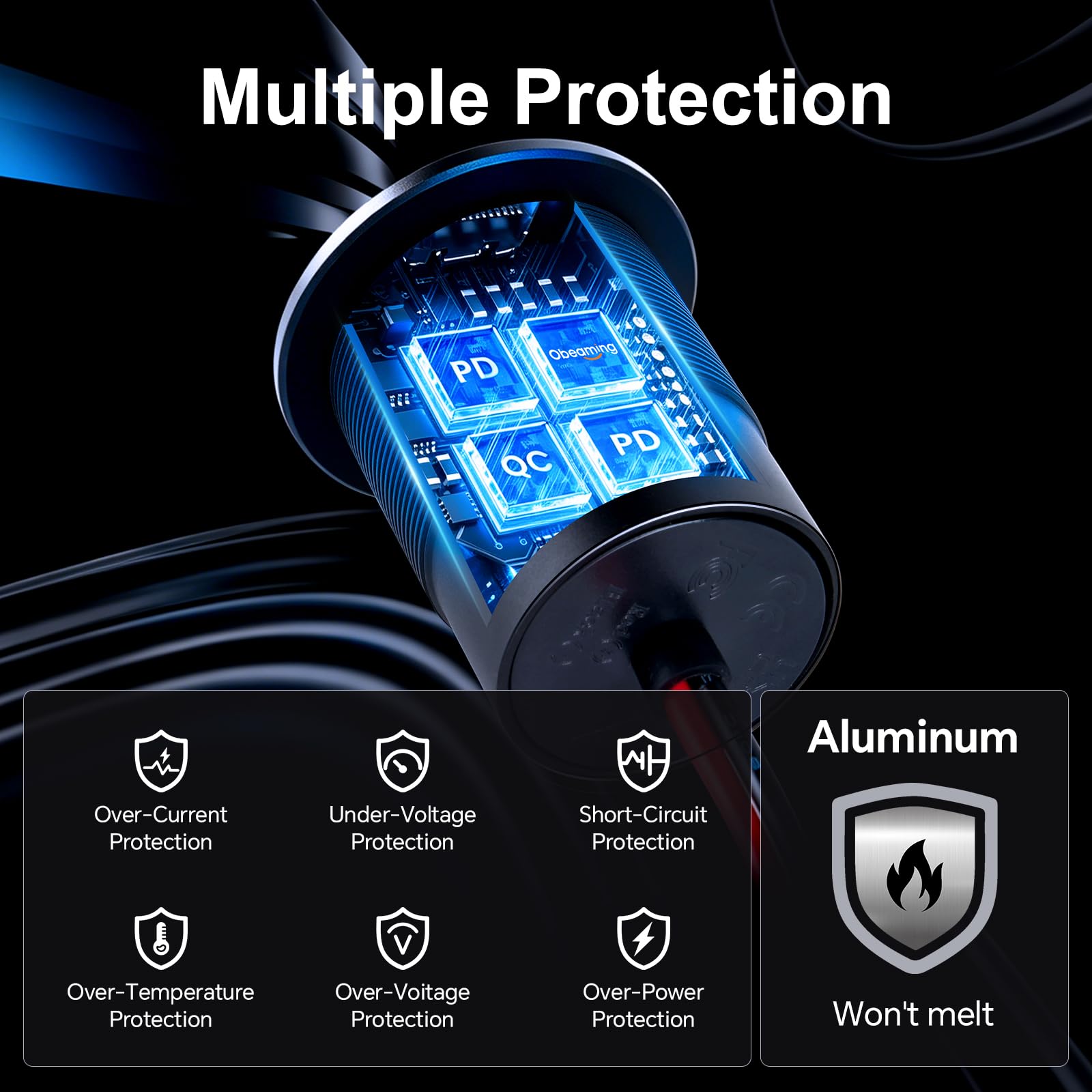 Gniazdo USB C 12 V, kamper USB, całkowicie aluminiowe, podwójny port typu C PD 3.0 i QC3.0 szybka ładowarka do samochodu, kampera, furgonetki, łodzi, ciężarówki, 2 szt
