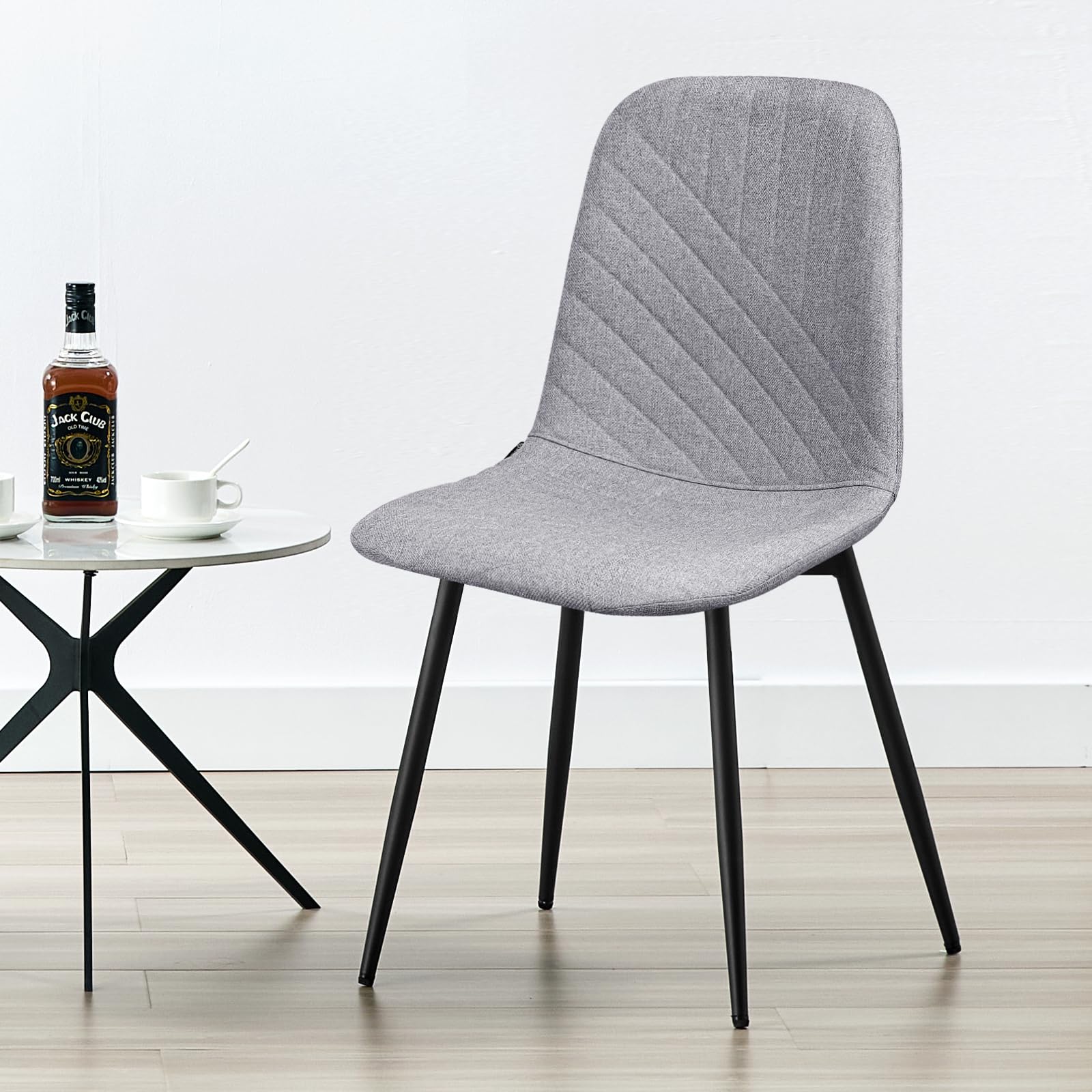 ANVOFONG Chaises de Salle à Manger Lot de 2,Chaises de Cuisine en Tissu Teddy,Chaises Longues Empilables,Convient à la Salle à Manger,La Cuisine,La Chambre à Coucher,La Salle de Réception-Blanc