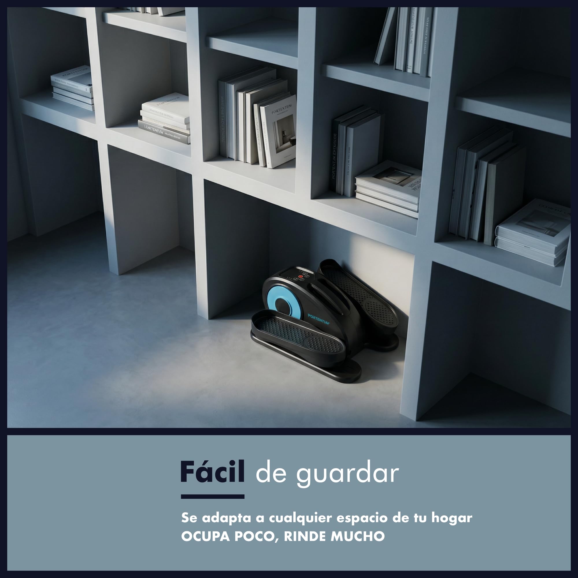PORTENTUM Mini eliptica electrica con mando a distancia y pantalla – Pedales estaticos personas mayores automático y manual con selector velocidad – Pedaleador electrico de escritorio motor silencioso