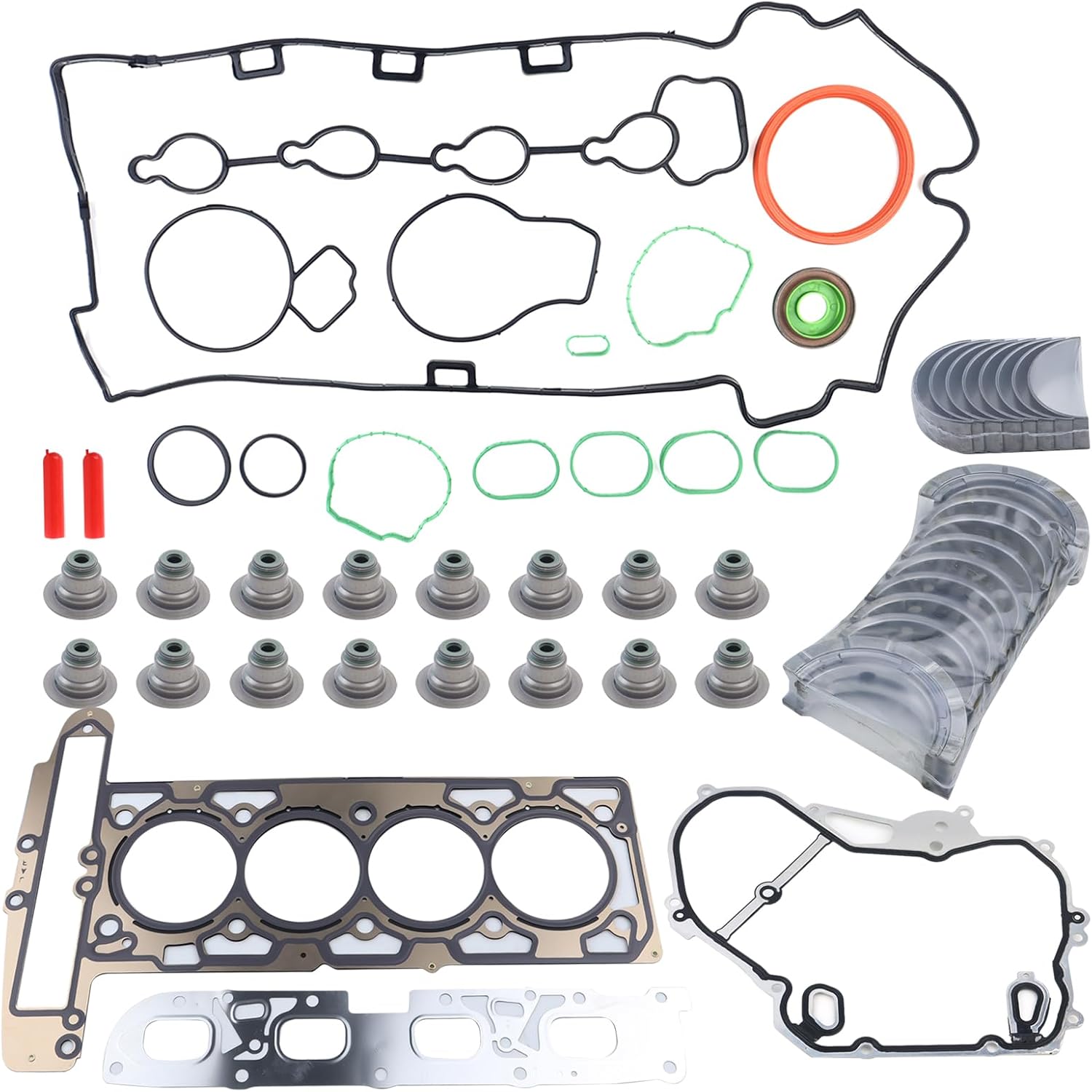 GM 2.4L Engine Rebuild Overhaul Kit w/Crankshaft,Head Gasket Set & Connecting Rod Compatible with Chevrolet Buick GMC Saturn Replace# 12578164 12654958 12609858 HS54874