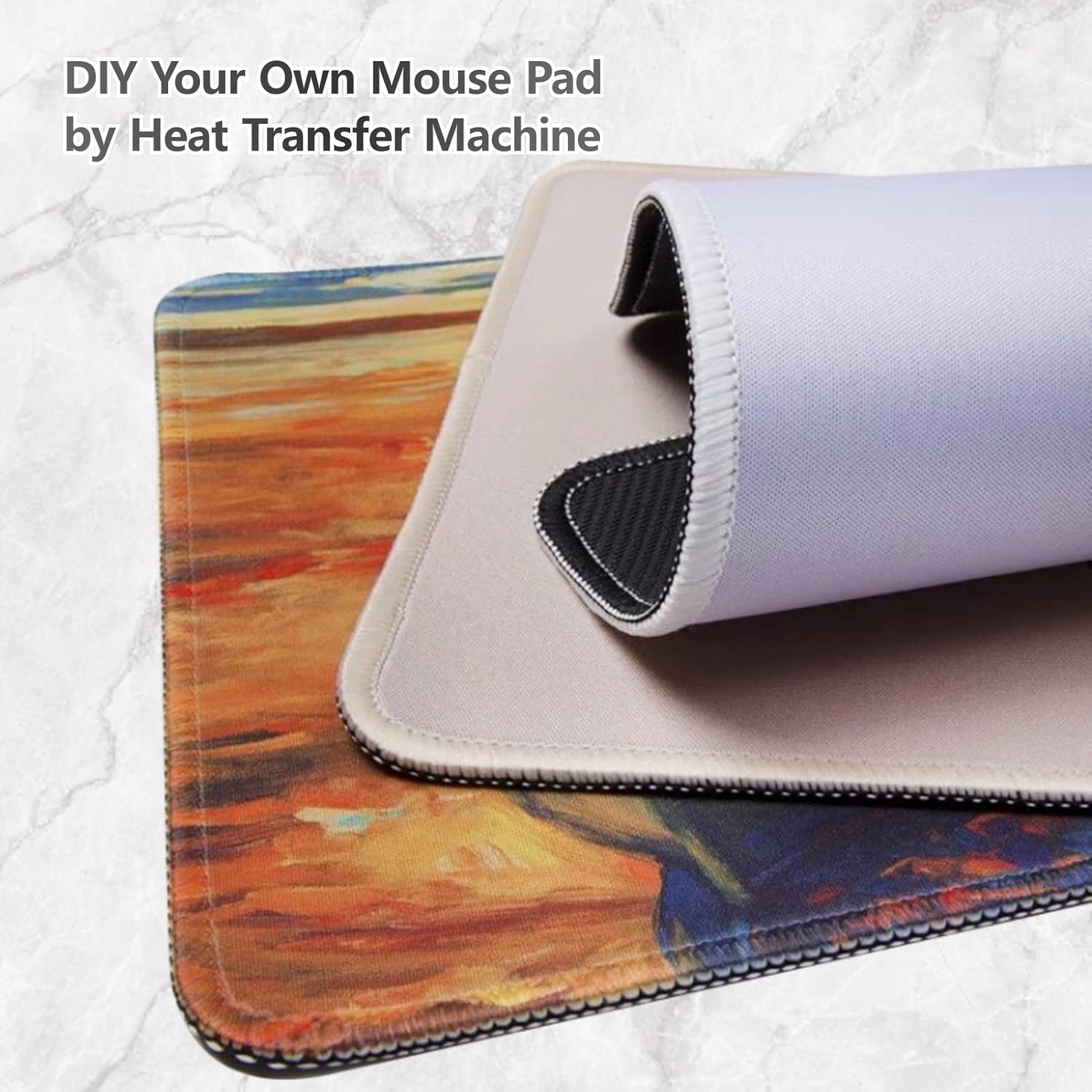 Sublimation Mouse Pad Blanks Mouse Pads for Sublimation Transfer Heat Press Printing DIY Crafts 10 PCS, White Sublimation Blanks Mousepad with Non Slip Rubber Base for Computer, Kid, 26x21x0.3CM