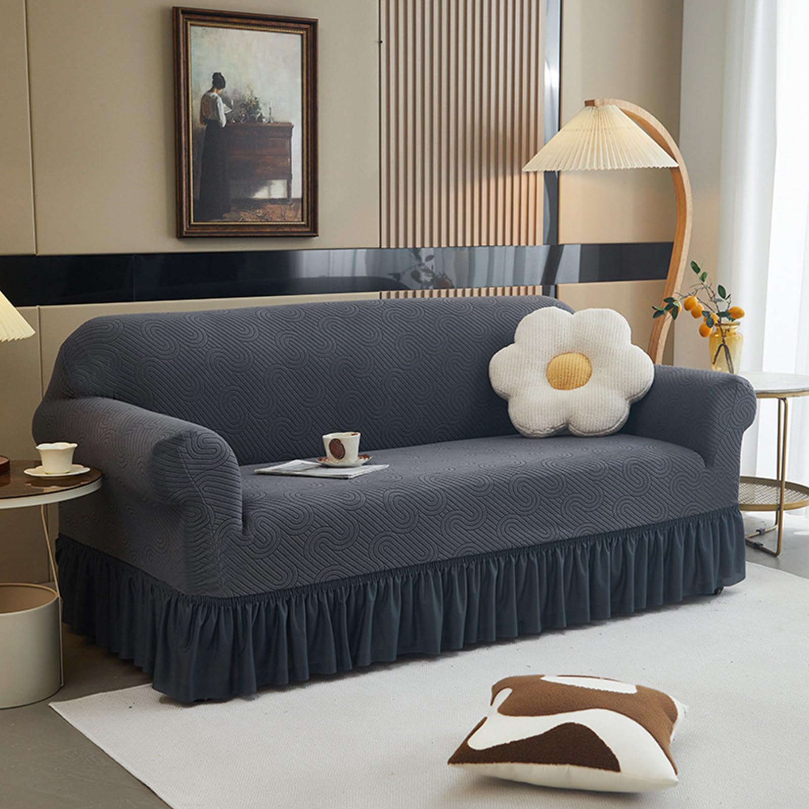 Housse de canapé imperméable et anti-chat extensible pour protection de salon