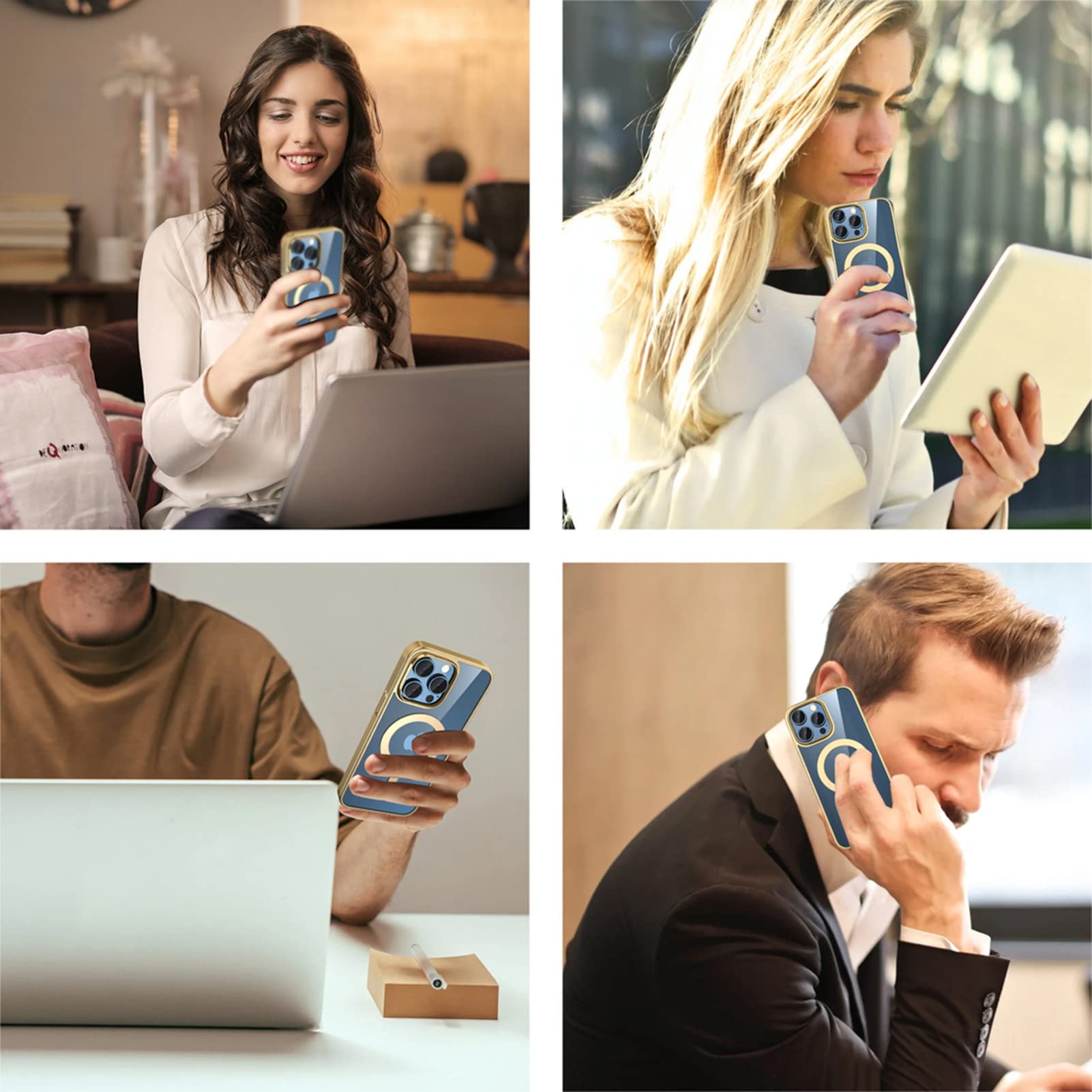 Przezroczyste etui do iPhone 14/14 Pro/14 Plus/14 Pro Max, etui ochronne z widokiem logo, luksusowe platerowanie, odporne na wstrząsy, wąskie etui na telefon, obsługa ładowania bezprzewodowego, fioletowe, 14 plus 6,7''
