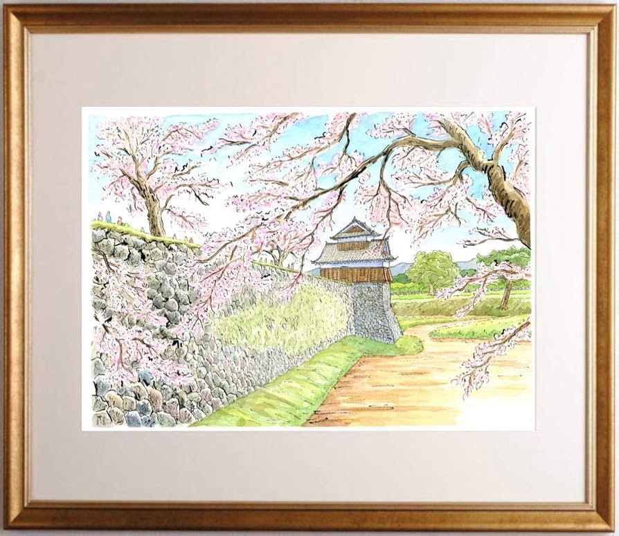 絵画　2枚　馬　鹿　風景画 田舎の風景画 A4 イギリスのアート