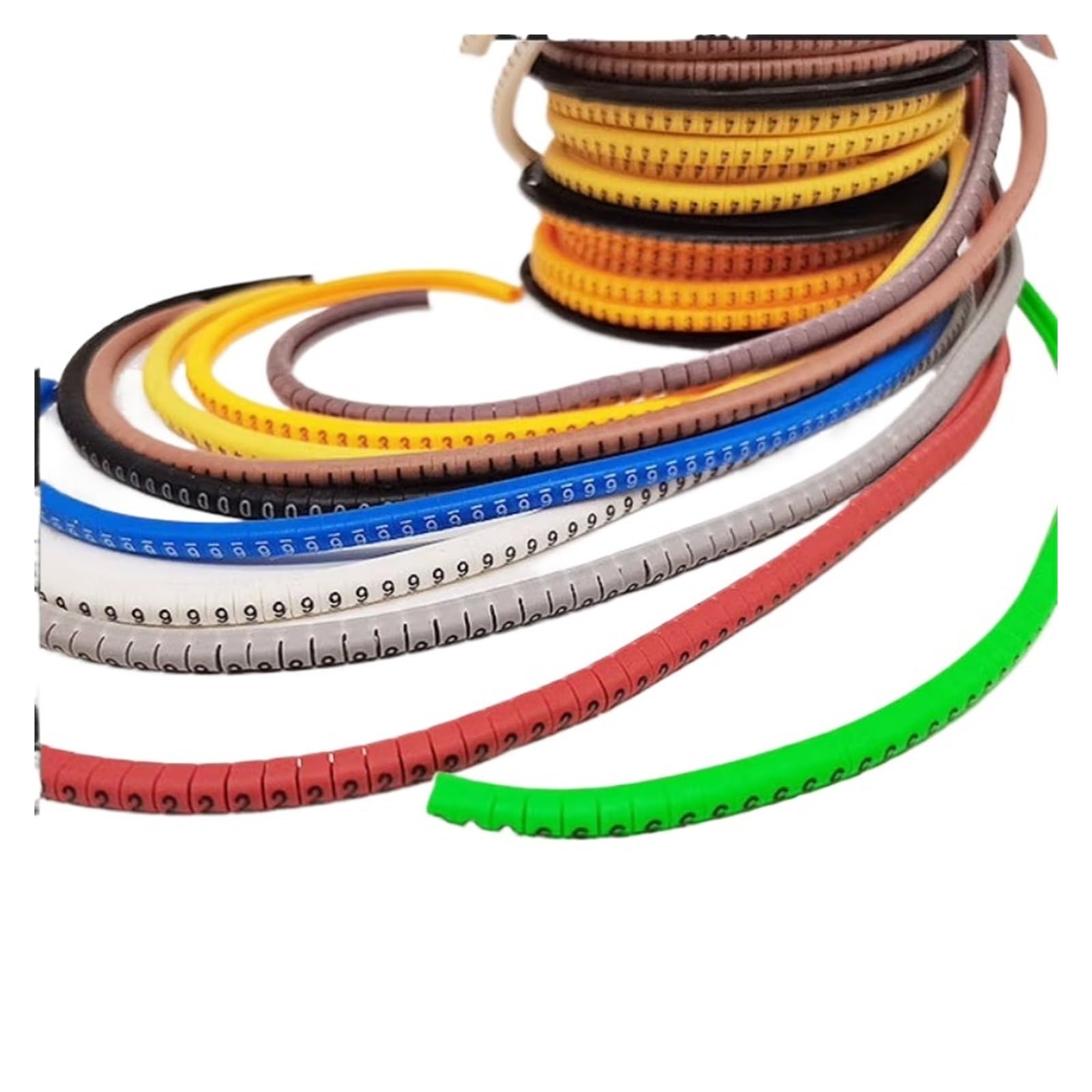Byqadft Mix Color 250/500/1000Pcs 0 To 9 Number Wire Marker