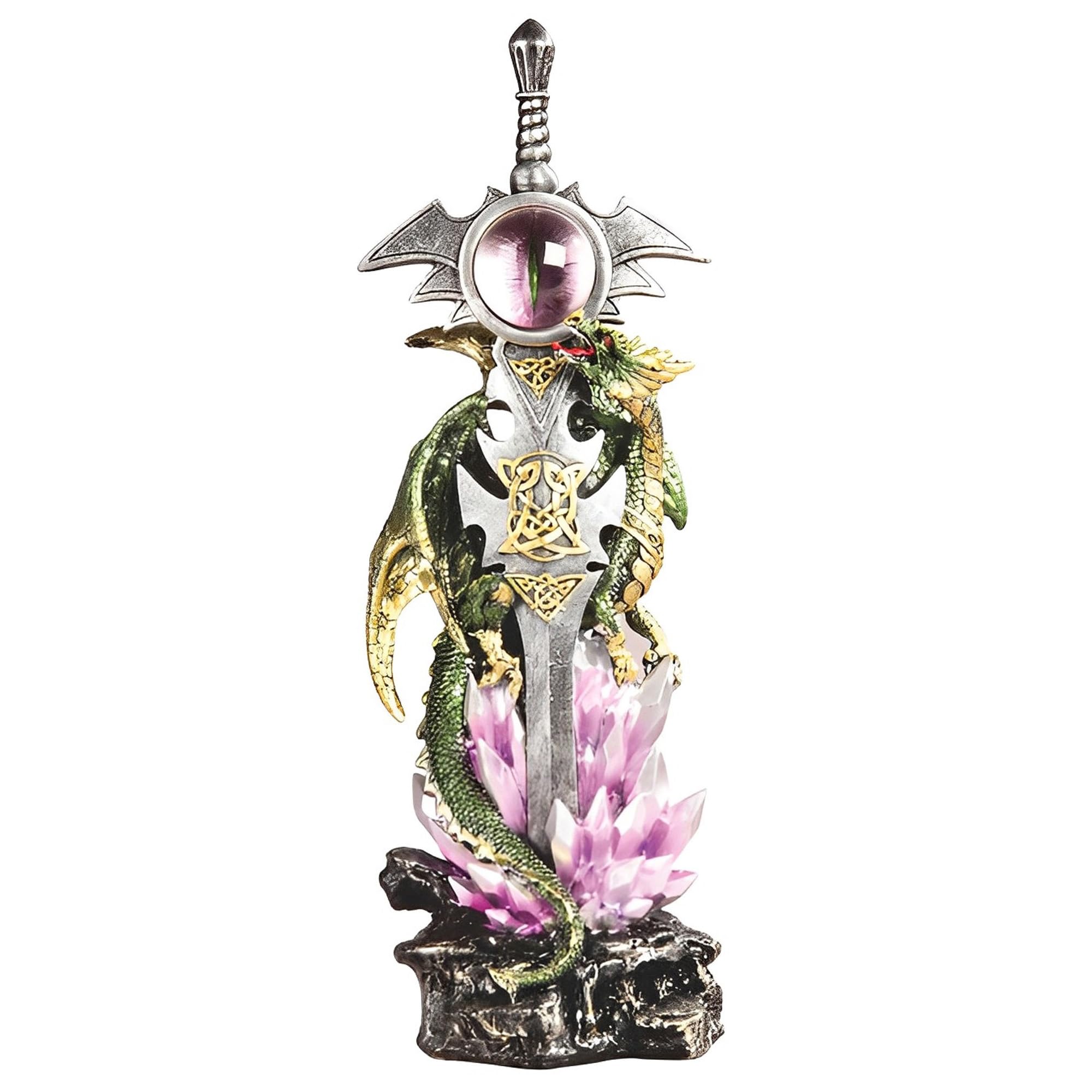Figurine dragon vert ICE ARMOR grand format pour meuble de salon vide