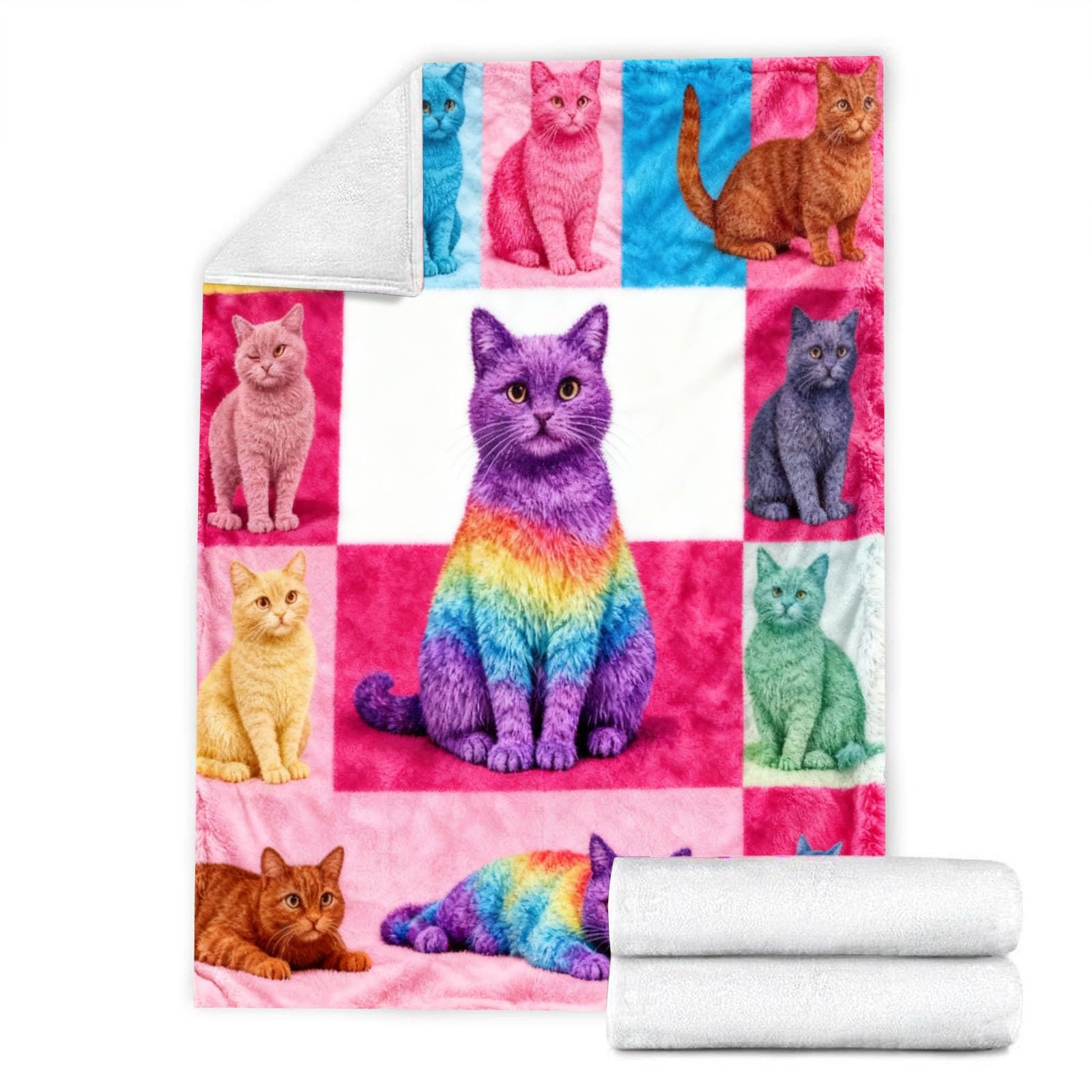 Couverture douce chat en flanelle légère taille unique B pour lit et canapé - 5