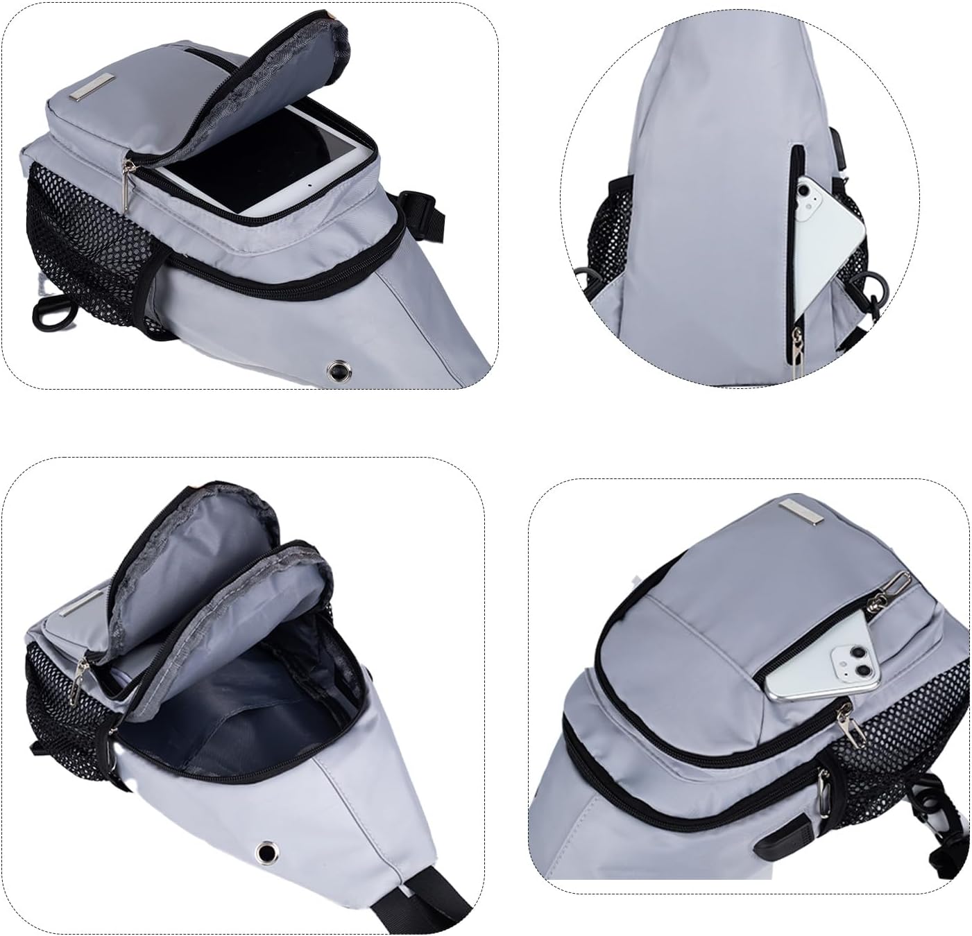 JENAGREEN Waterproof Sling Backpack Crossbody Sling Bag, Cross Bag Adjustable Travel Hiking Essentials Casual Daypack Multipurpose Chest Bag Purse for Women Men - Image 6