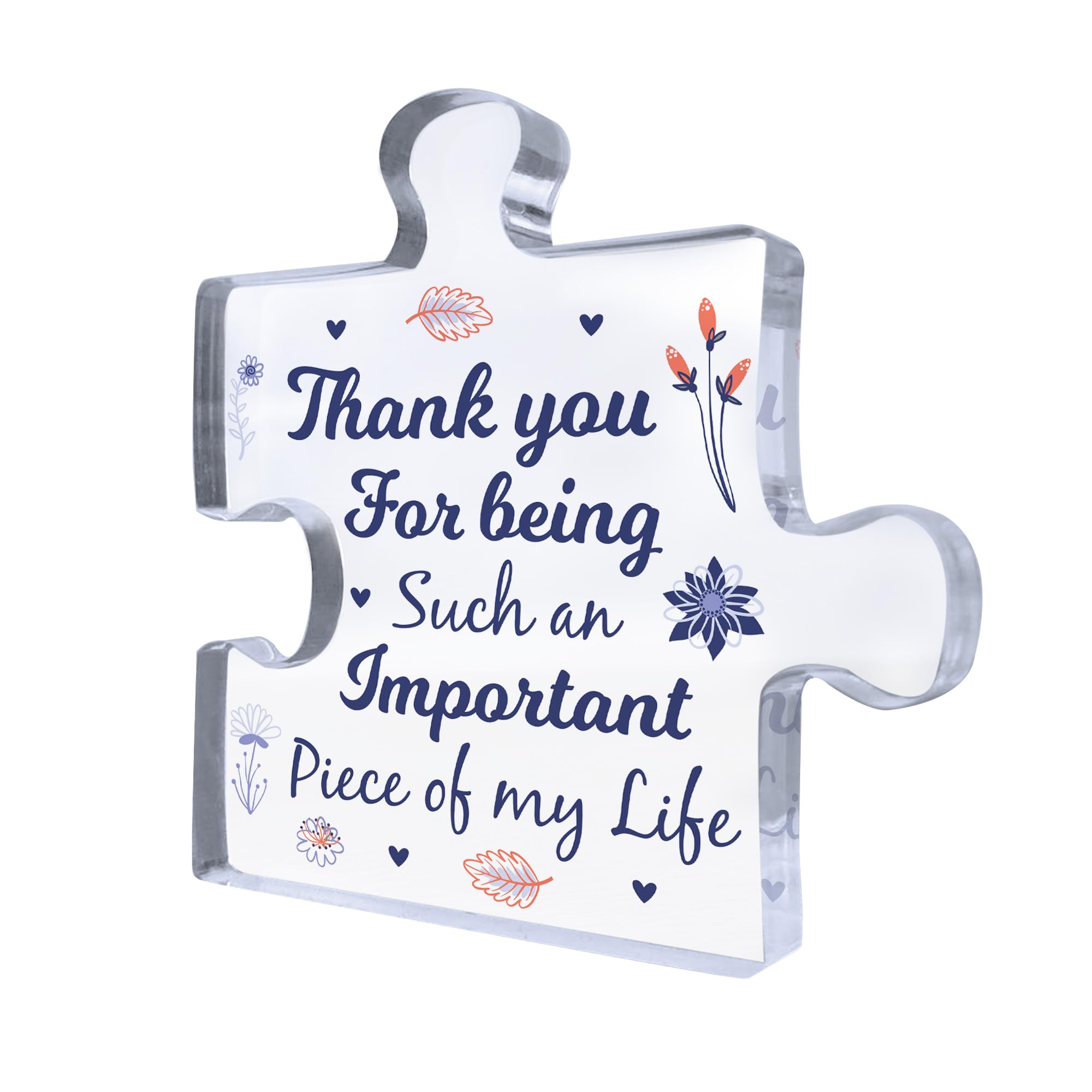 Red Ocean Thank You For Being Such An Important Part Of My Life Gift For Teacher Collegue Friend Mum Nan Family Member Gift For Him Her Acrylic Plaque Thank You Gifts Keepsake