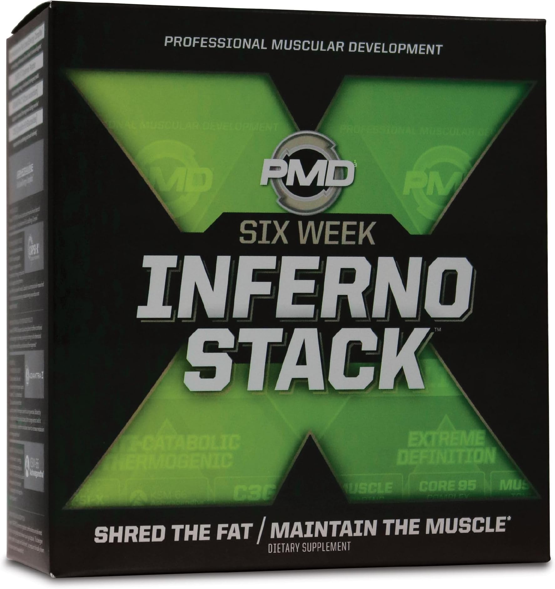 Sports Six Week Inferno Stack - Maximum Strength Fat Burner and CLA Omega Fatty Acid to Lose Fat Fast and Increase Muscle Tone - Arsenal X Inferno/120 Liquid Gels, Omega Cuts Elite/180 Softgels