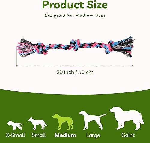 Vista 59 de SHARLOVY Juguetes para perros grandes y masticadores agresivos, juguete indestructible XL duradero para perros, tirador de cuerda de 5 nudos, 1