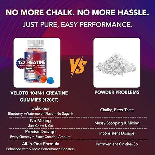 Miniatura 8 de Gomitas de monohidrato de creatina de 5000 mg para hombres y mujeres, gomitas de creatina 10 en 1 masticables para crecimiento muscular, constructor