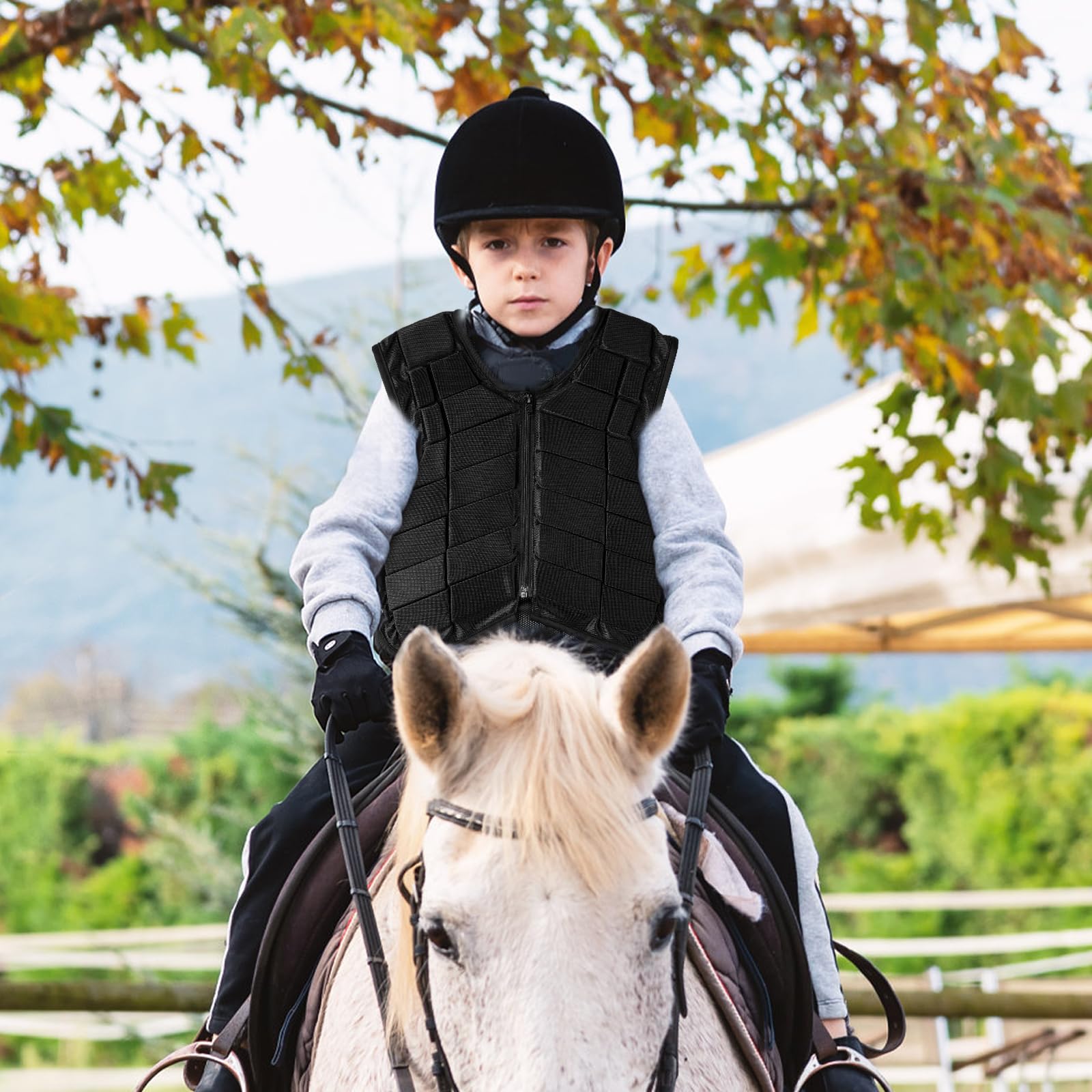 Protezione per Il Corpo da Equitazione, Gilet Protettivo Nero Acrilico per Allenamento per Equitazione, Comodo Gilet da Equitazione per Ragazzi Ragazze Bambini Bambini(CL)