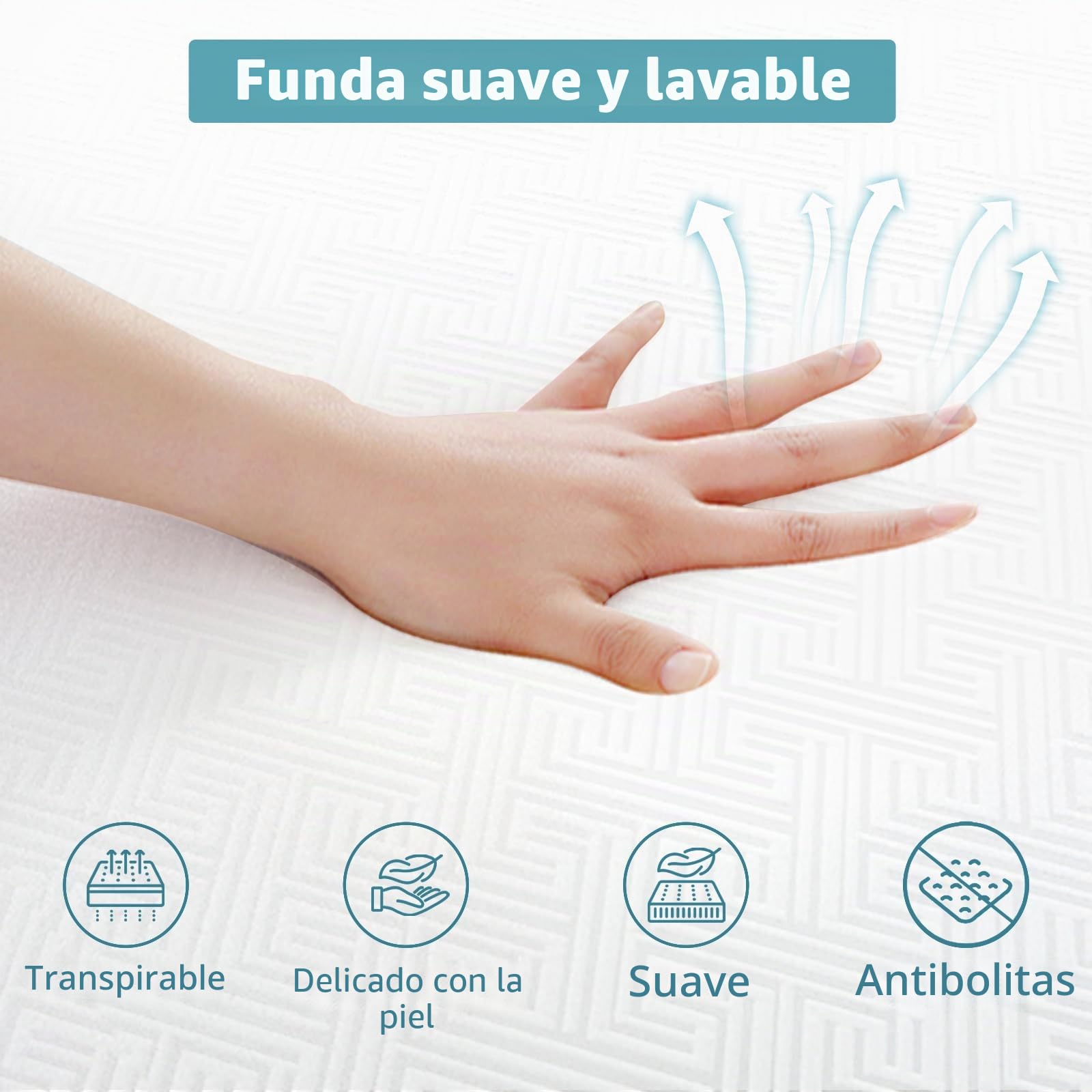 wowttrelax - Colchón plegable doble, colchón plegable de 6 pulgadas para cama doble, 4 pliegues de fácil almacenamiento con funda lavable y alivio de presión para camping, caravanas, colchón para