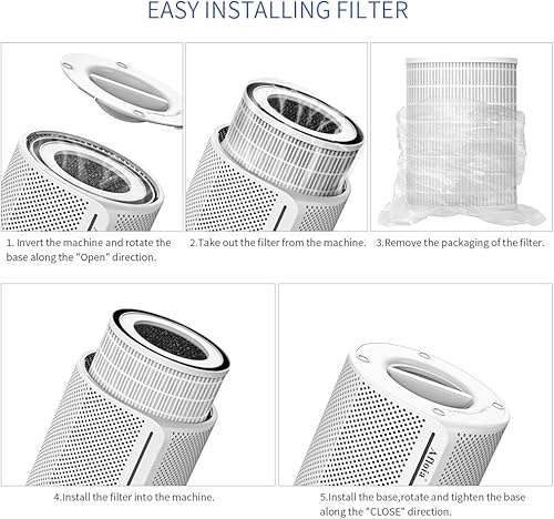 Miniatura 5 de Afloia Purificador de aire HEPA verdadero filtro de filtración de 3 etapas y filtro de absorción de humidificador, compatible con MIRO PRO,