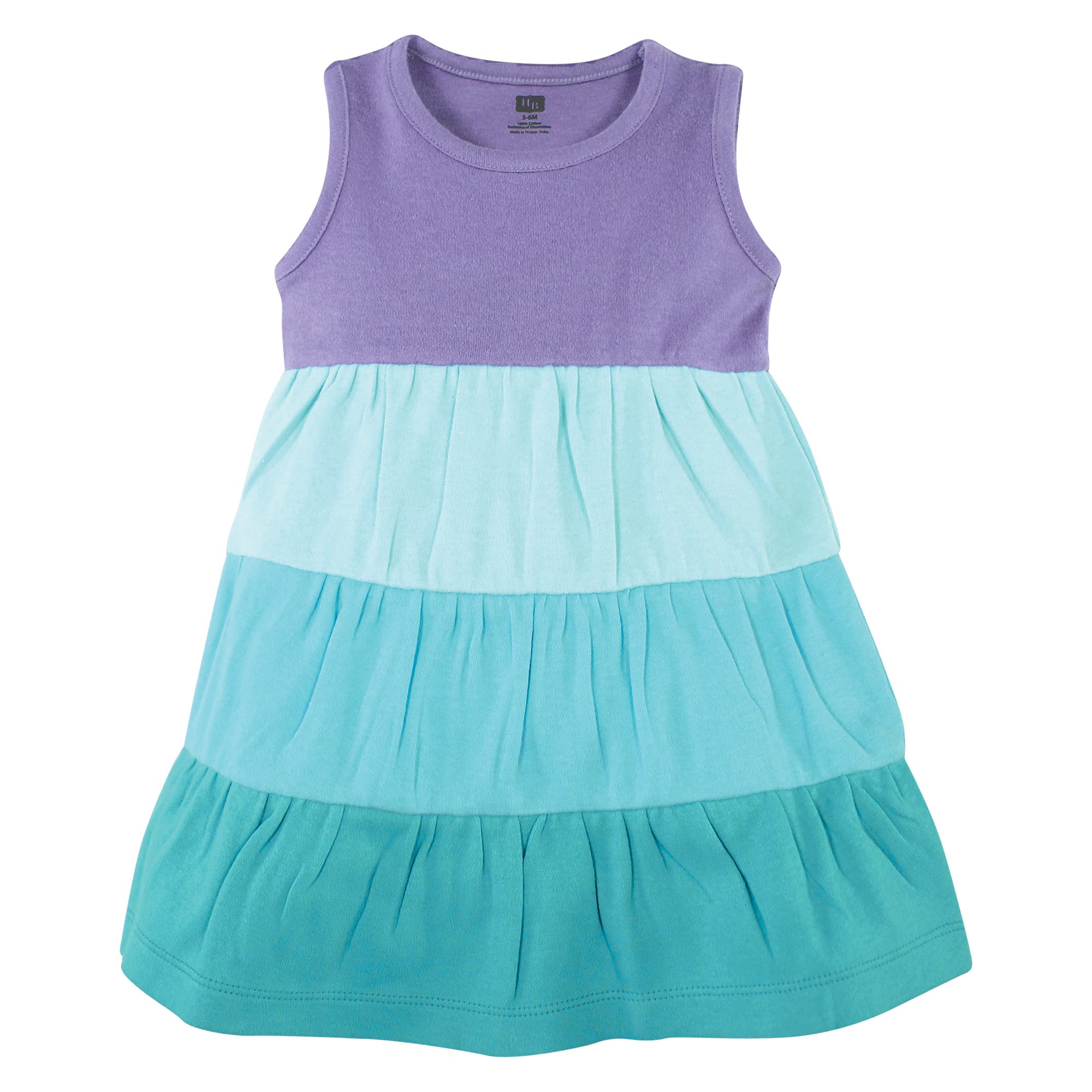 Hudson Baby Baby Girls Cotton Dresses, Ombre Coral Teal, 10 Years