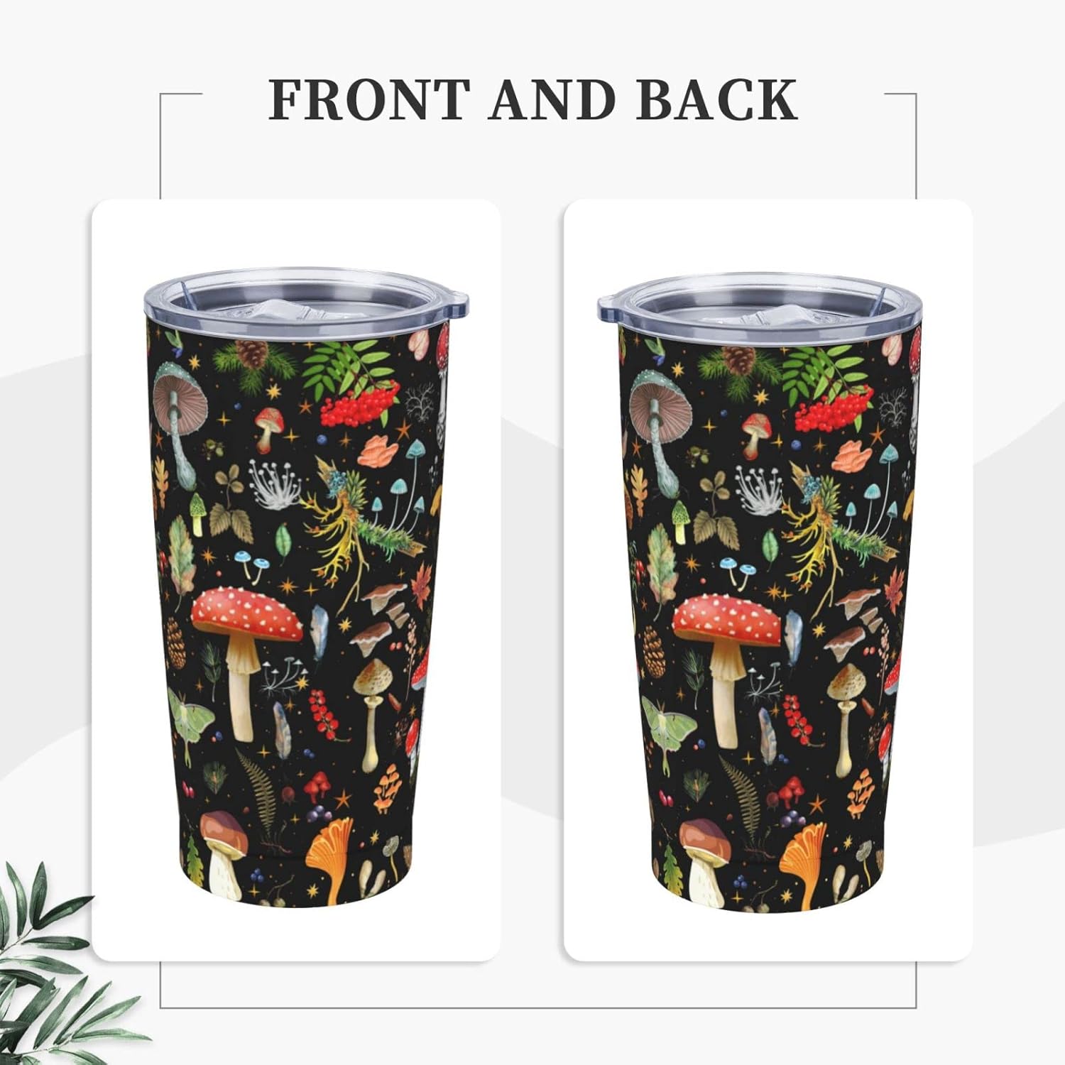 Mushroom Mug Cup Mushroom Tumbler Mushroom Gifts 20oz Coffee Mug Insulated Travel Cup With Leakproof Lid, Stainless Steel Reusable Tumbler For Hot And Cold Water Coffee Tea - Image 4