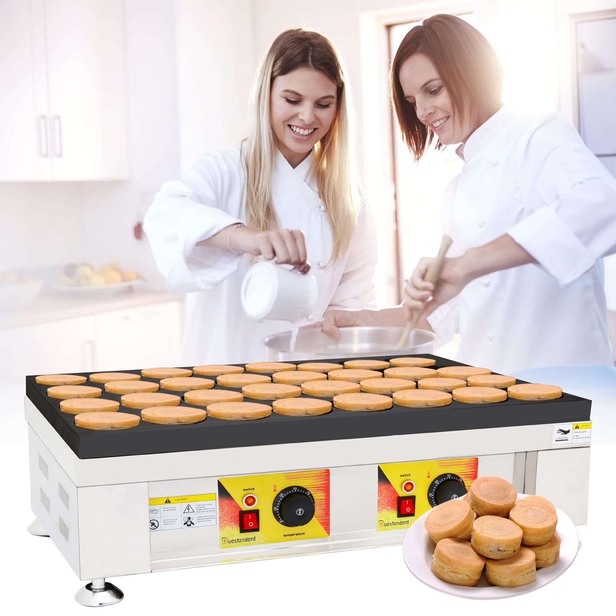 Macchina per Fare la Torta di Fagioli Rossi elettrica Commerciale, Macchina per Waffle Antiaderente, Macchina per Torta di Fagioli Rossi di Taiwan a 32 Fori, 2400 W, Temperatura Regolabile