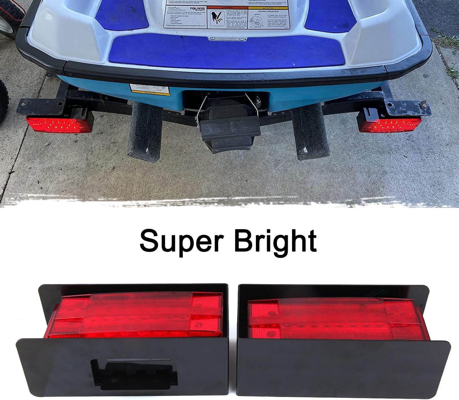 Konrali Submersible Rectangle Led Trailer Tail Lights Stop Turn Tail License Brake Running Lamps w/Steel Mounting Boxes and License Plate Bracket Guard Cover for Under 80" Trailer Boat Truck IP68 12V