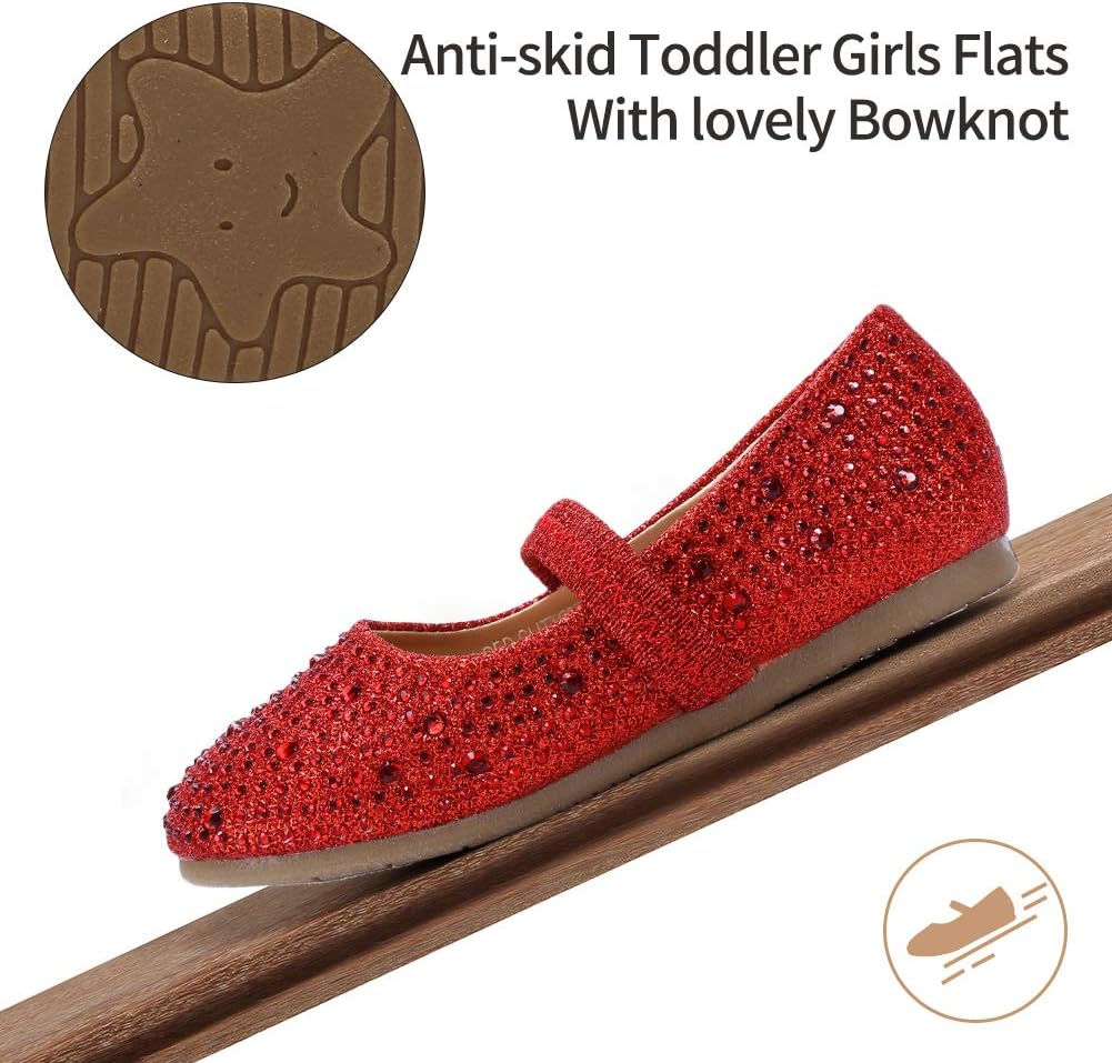 CIOR Toddler Girls Ballet Flats Shoes Ballerina Bowknot Jane Mary Princess Dress Shoes for Wedding Party School - Image 6