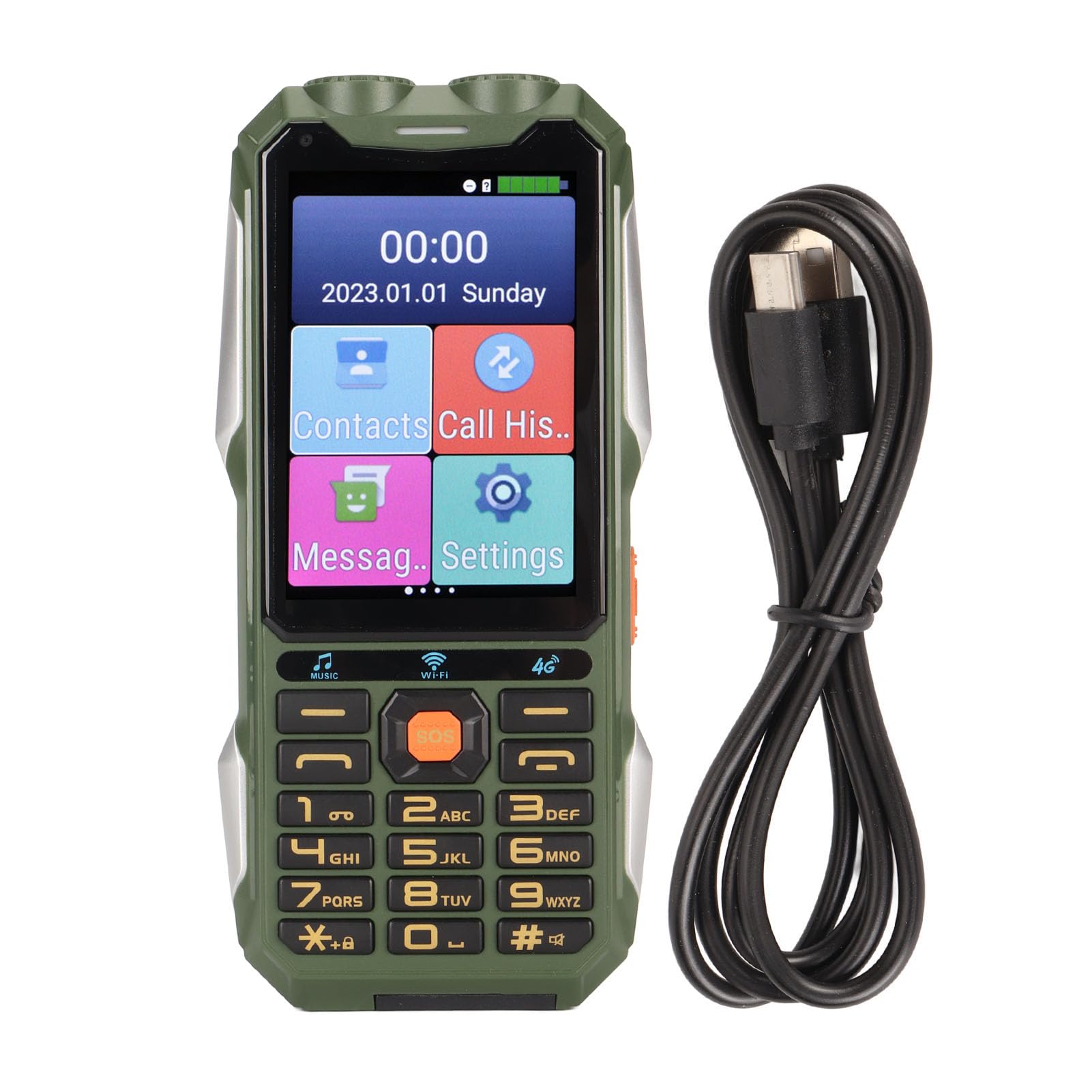Septpenta Telefon Komórkowy Dla Seniorów Z Odblokowaniem, Duże Czcionki I Ikony, Telefon Dla Seniorów Z Dużym Przyciskiem, Ekran HD O Przekątnej 4,0 Cala, Dwie Diody LED(Bardziej ekologicznie)
