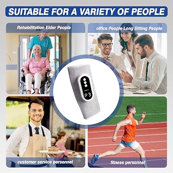 Air Compression Leg Massager, Cordless Leg Compression Massager for Circulation with 3 Modes and Heat, Easy to use, Muscle Relaxation(Pair) (Grey)