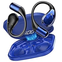 2026 Cuffie Open Ear, Auricolari Sportivi Bluetooth 6.0 con Gancio Morbido e Controllo Tattile, 40 Ore Cuffie Bluetooth con Stereo HiFi, Chiamate Chiare, Cuffie Wireless Impermeabile IP7, Blu Scuro