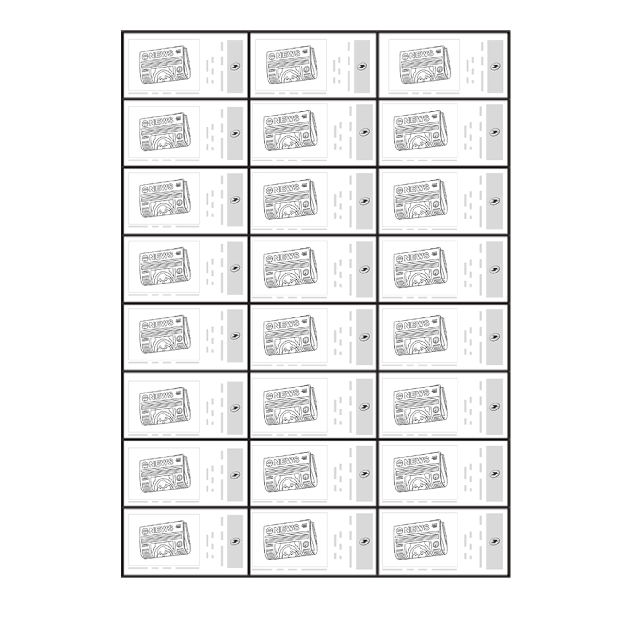 Jeco - Lot de 7200 étiquettes autocollantes pour timbres 70 x 37 mm compatibles « Montimbreenligne » (3474), soit 300 planches A4 de 24 étiquettes personnalisables et imprimables