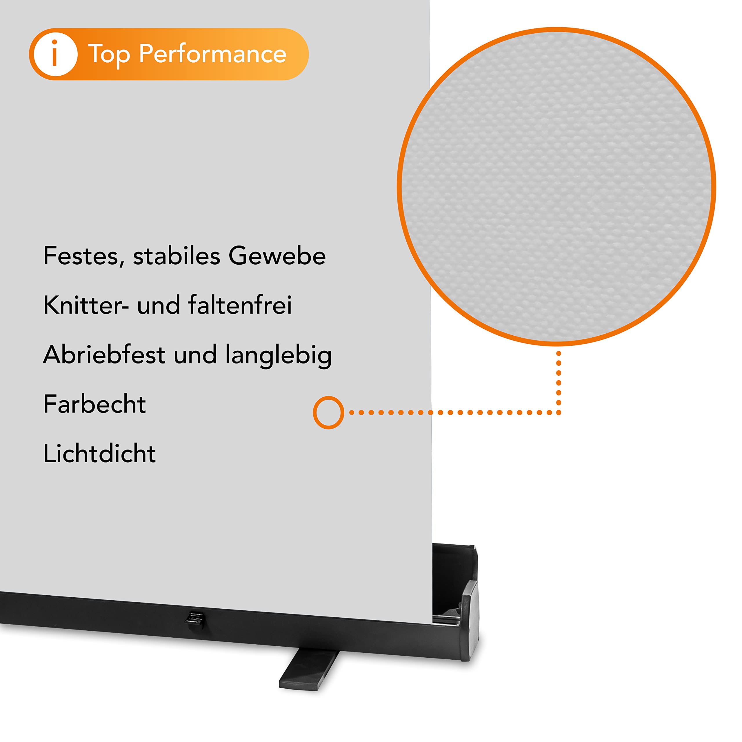 Walimex pro Roll-up Panel Hintergrund grau 165 x 220 cm, Fotohintergrund mit Transportbox, Hintergrundsystem für Fotostudio, knitterfreie Fotoleinwand ideal für Portraits und dezente Lichtakzente