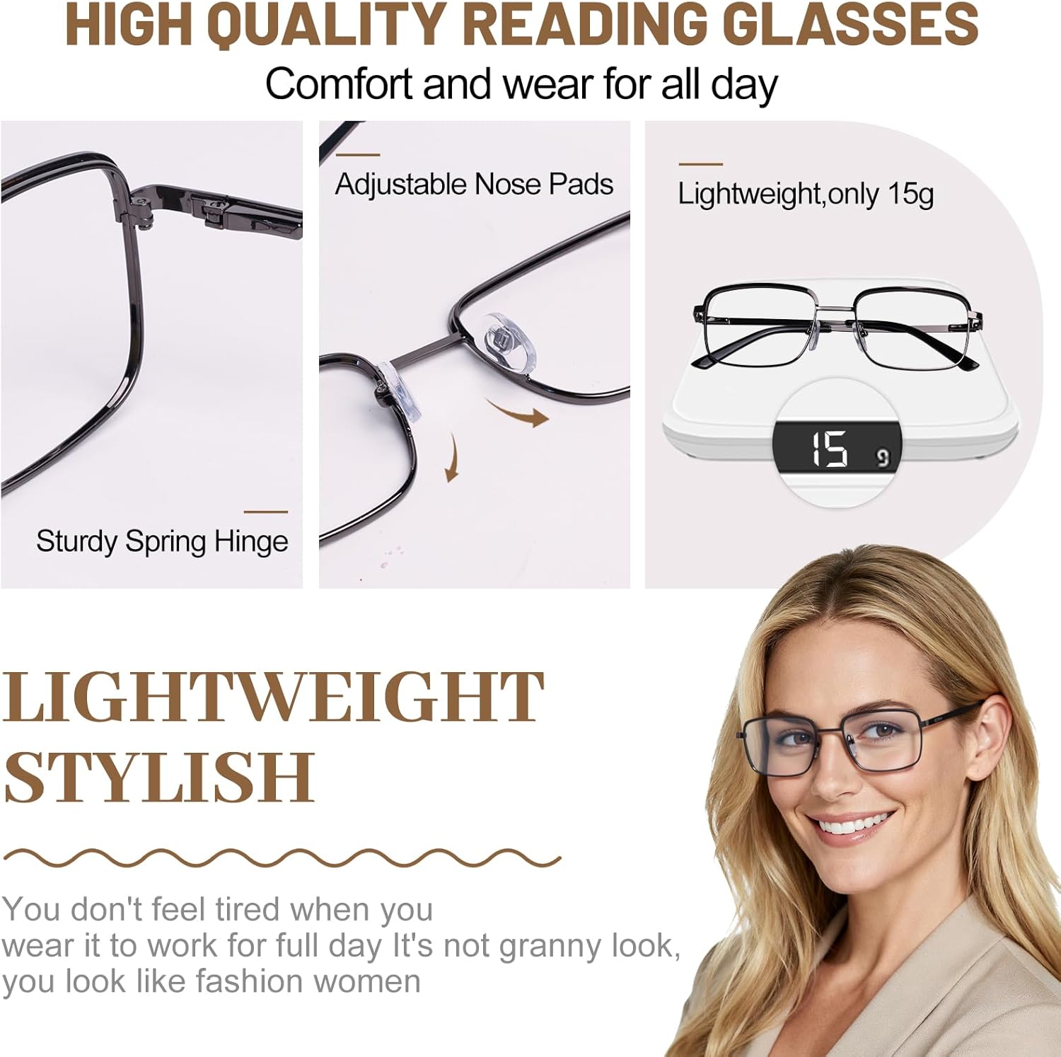 OCCI CHIARI Reading Glasses for Small Face Women Men Metal Lightweight Readers - Image 4