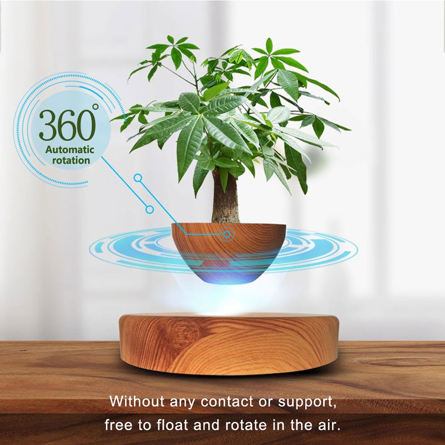 Floating Magnetic Levitating Flower Pot Bonsai Air Plant Pot Planter Potted for Home, Office & Desk Decor Gift