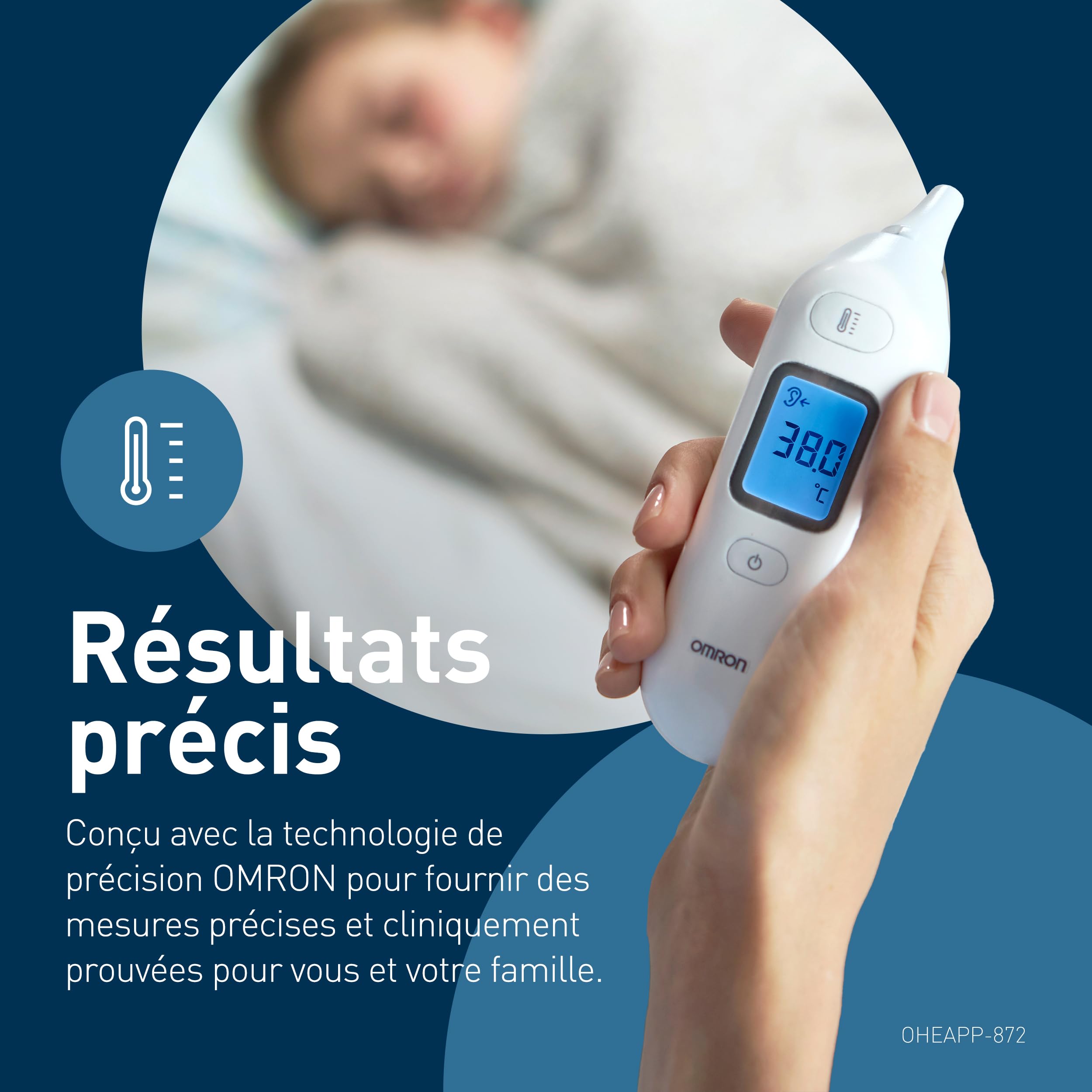 OMRON Gentle Temp 533 – Thermomètre auriculaire infrarouge digital pour Adultes, Enfants et Bébés, Thermomètre électronique avec mesure précise, en 1 seconde – Sans capuchon de sonde – Blanc