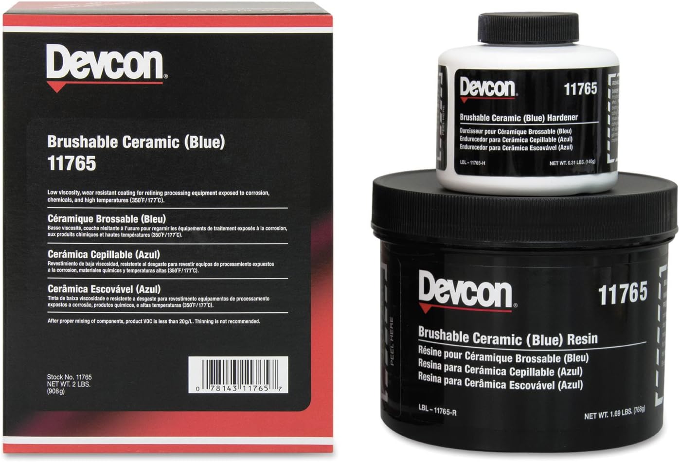 Devcon 11765 Blue Brushable Ceramic Epoxy Compound, 2 lb. Bo