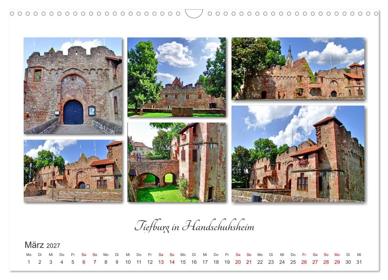 CALVENDO - Heidelberg Fotocollagen (Wandkalender 2027 DIN A3 quer), Monatskalender: Historische Orte in Heidelberg