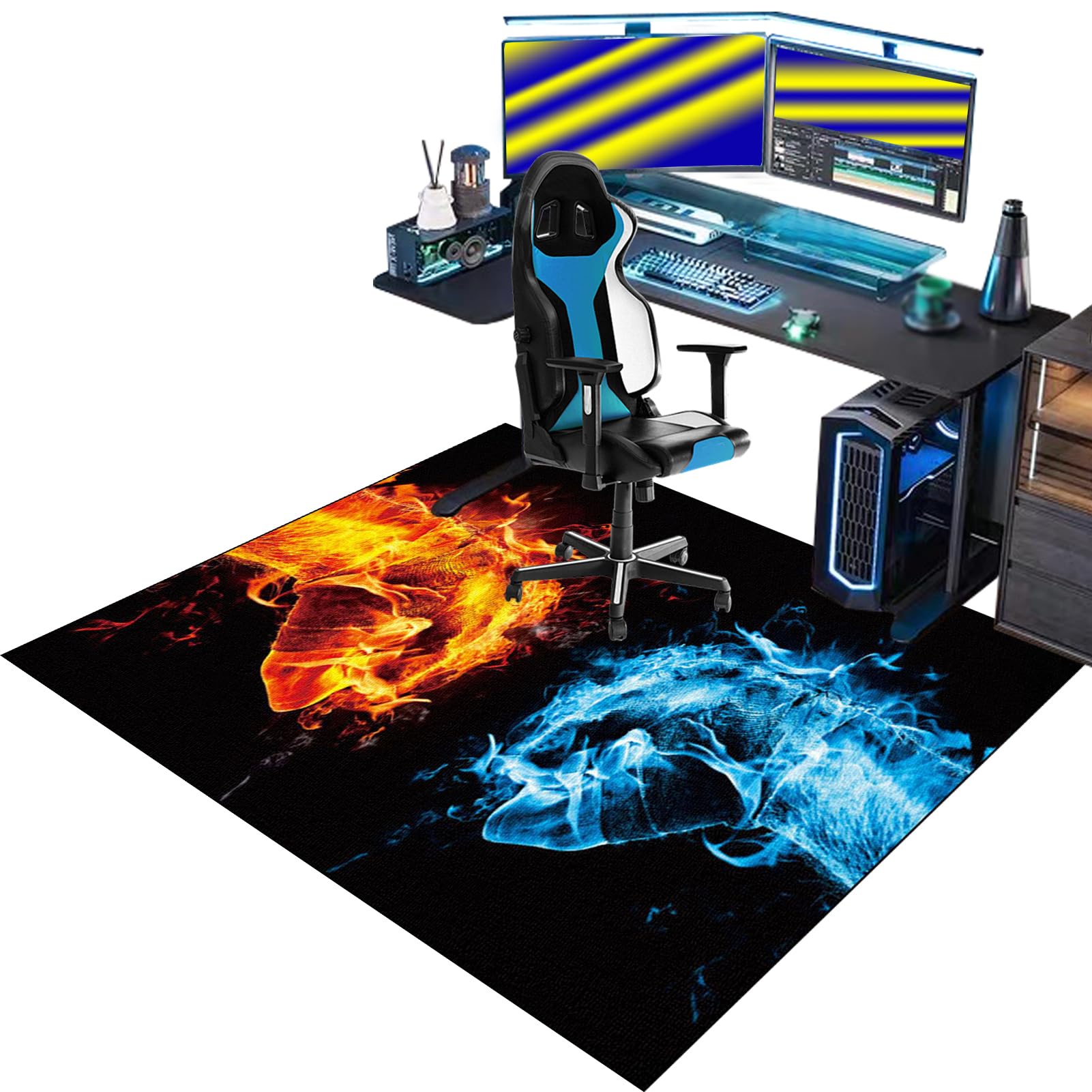 Gaming Chair Mat for Carpet, Rolling Chair Mat, Heavy Duty Office Chair Mats for Carpeted and Hardwood Floor Carpet Protector Chair Mat for Home and Office 160 x 200 cm Floor Mat for Office Chair