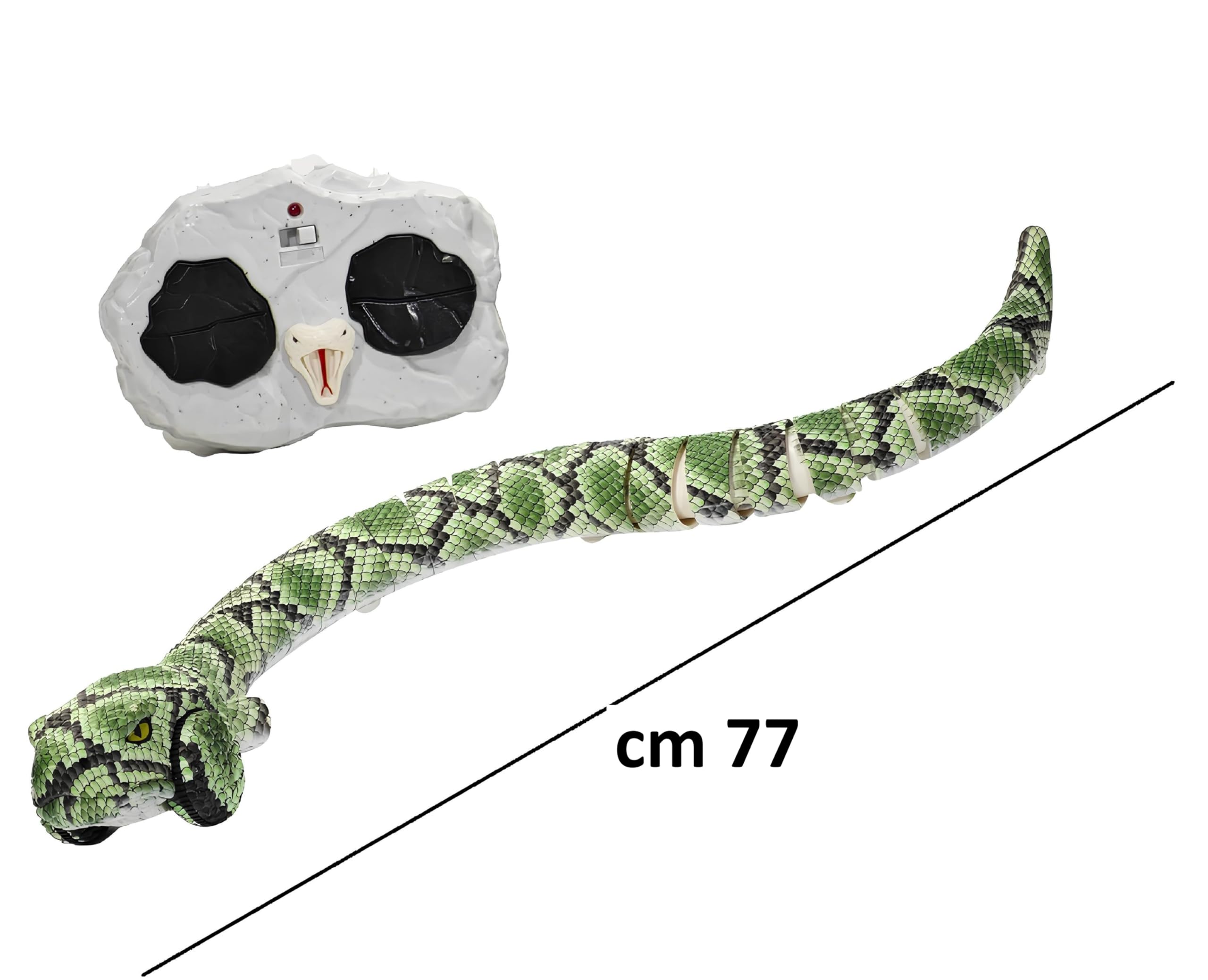 Serpente Telecomadato Versione Gigante cm 77 Striscia e Nuota Davvero Movimenti Realistici Utilizzabile su Terra e in Acqua Pitone Boa Vipera Maxi Giocattolo Multifunzione Spettacolare Scatola Regalo