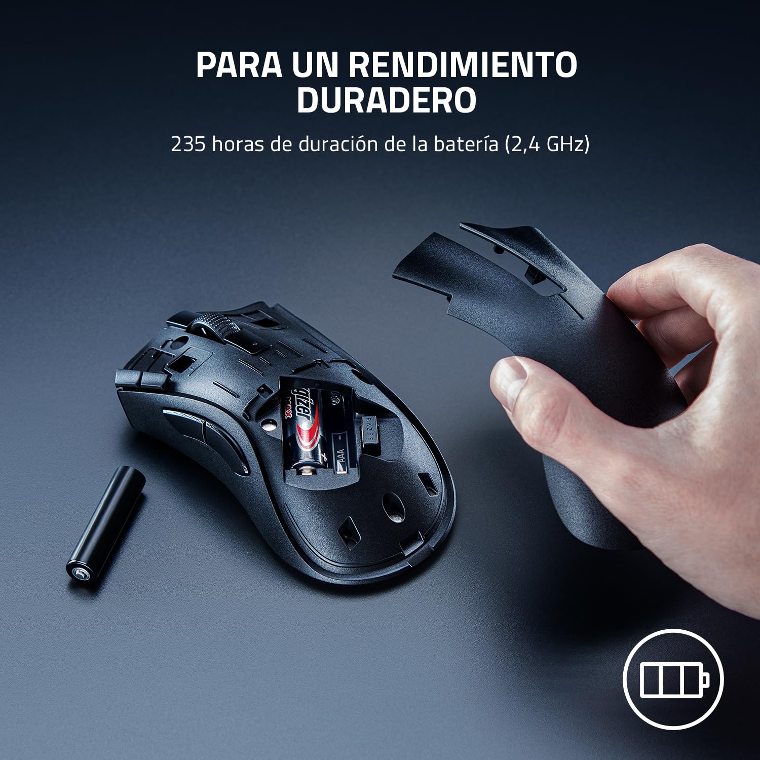 Razer DeathAdder V2 X Hyperspeed - Ratón Gaming inalámbrico, ergonómico para PC / Mac (interruptores mecánicos, Tecnologia Hyperspeed Wireless, Sensor óptico) Negro