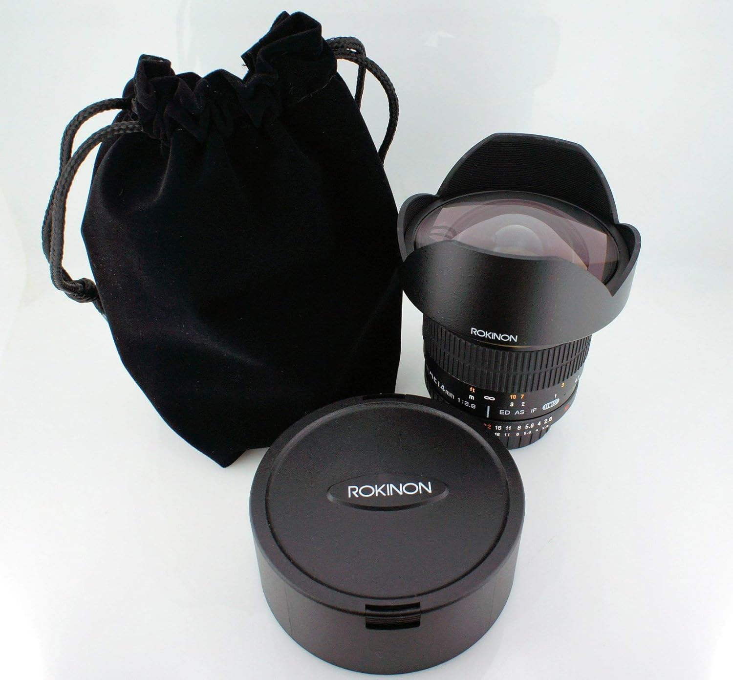 Rokinon 14mm f/2.8 IF ED UMC Ultra Wide Angle Fixed Lens w/ Built-in AE Chip for Nikon (Renewed)