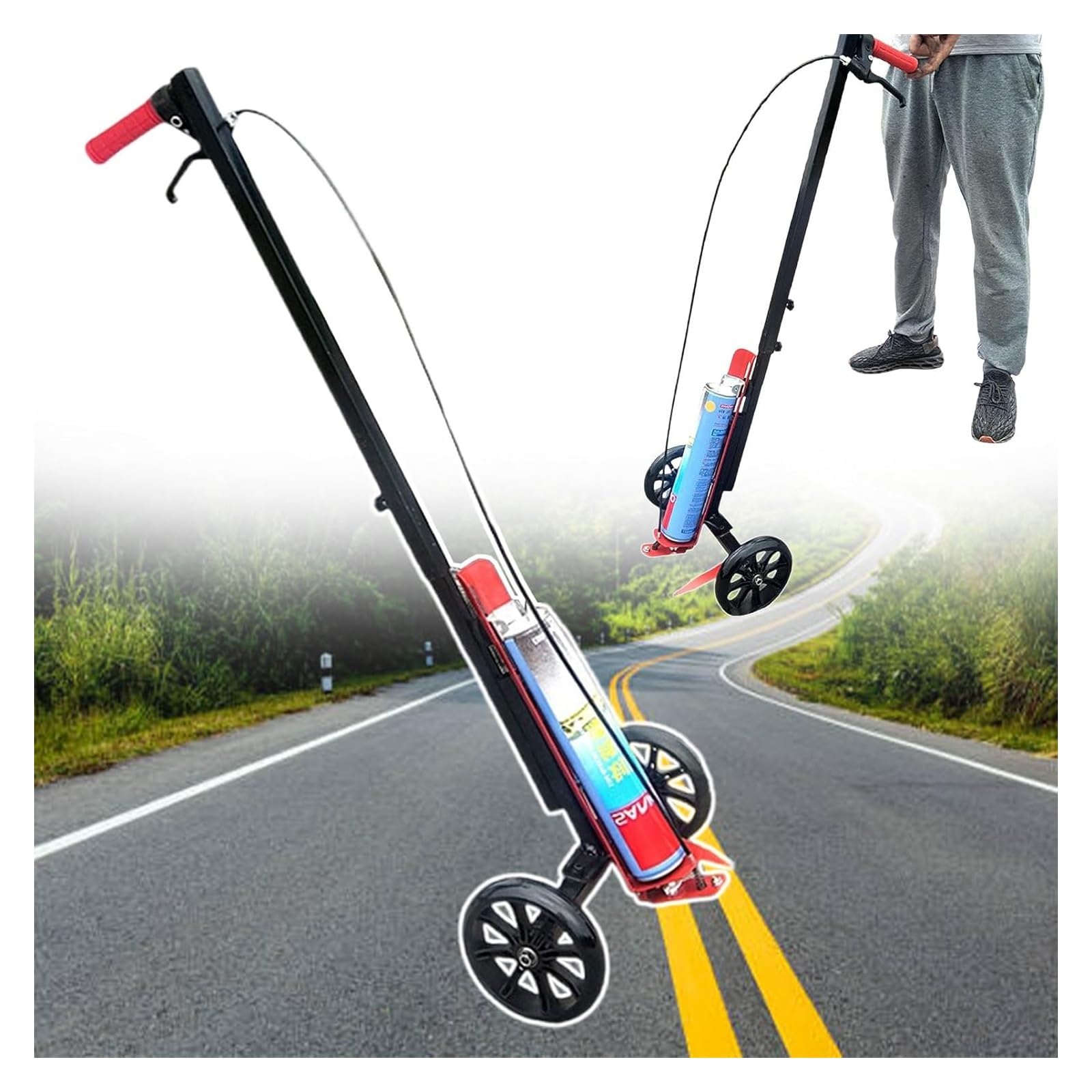 IUokLU Professional Two-Wheel Line Marking Machine for Sports Pitches and Courts, Draws Straight Lines, Curves, and Circles