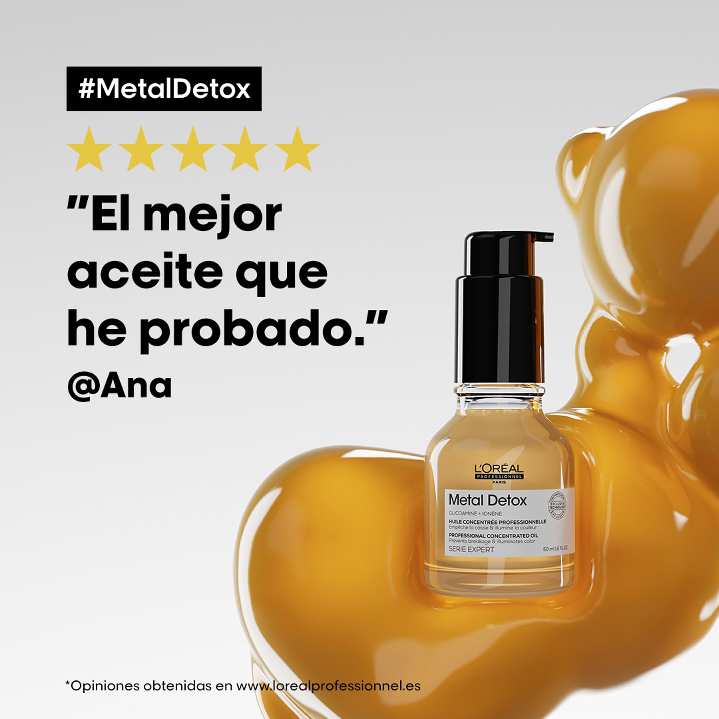L'Oréal Professionnel Metal Detox Aceite Concentrado Protector Térmico Anti-Rotura 50 ml